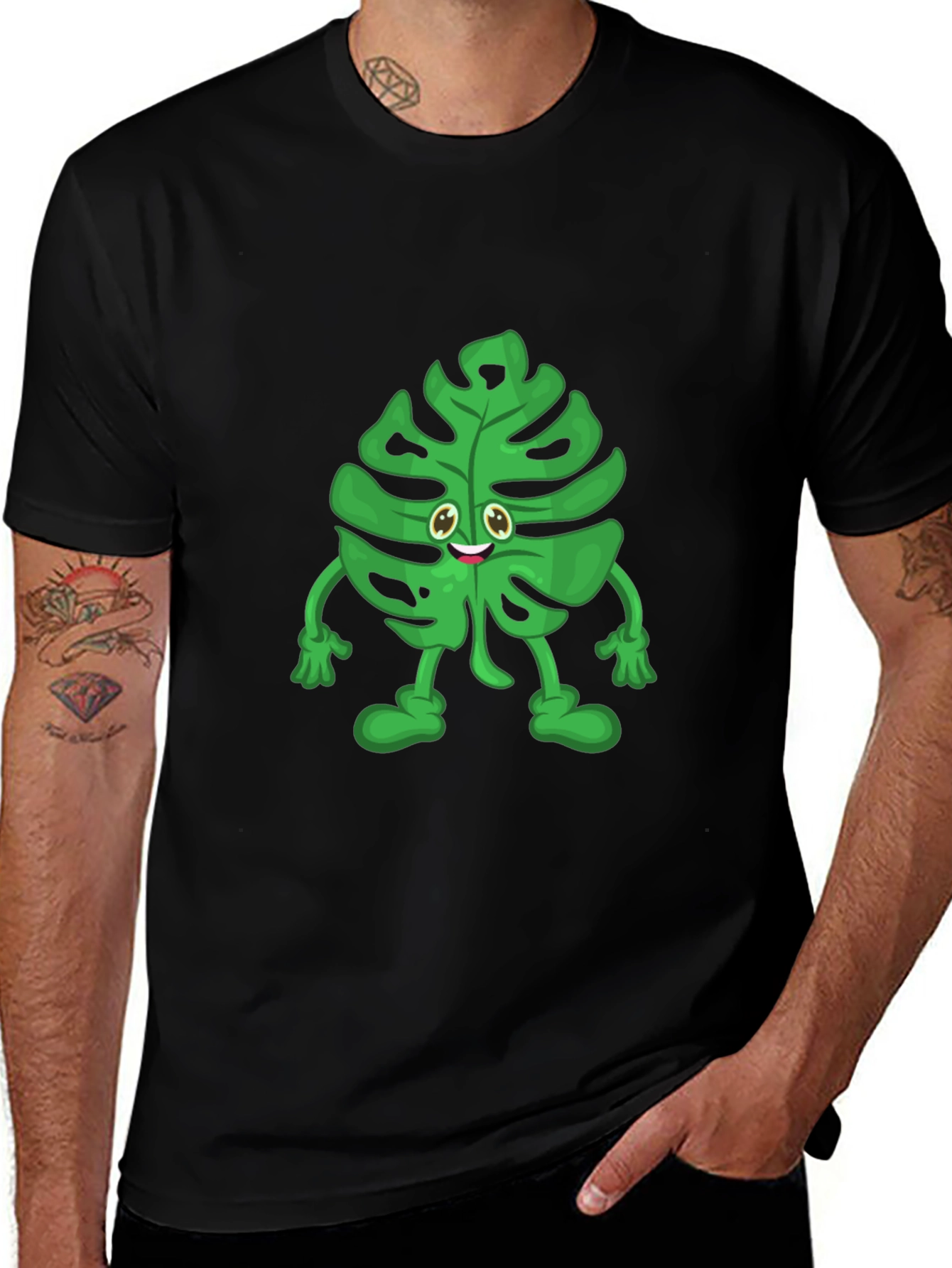 Funny Monstera Plant T-Shirt - Cute Cartoon Graphic Tee