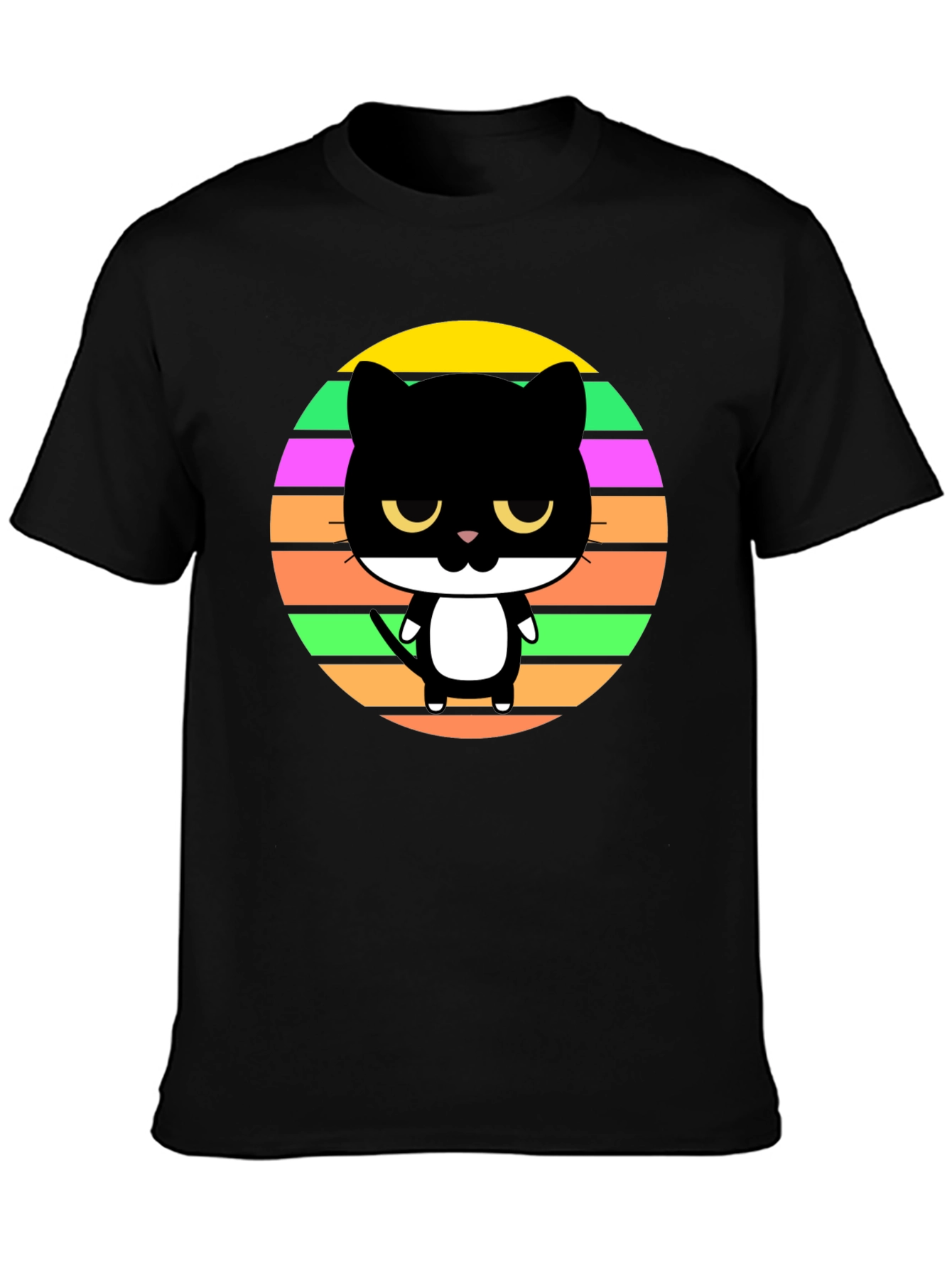 Cool Retro Cat Graphic Tee - Unisex