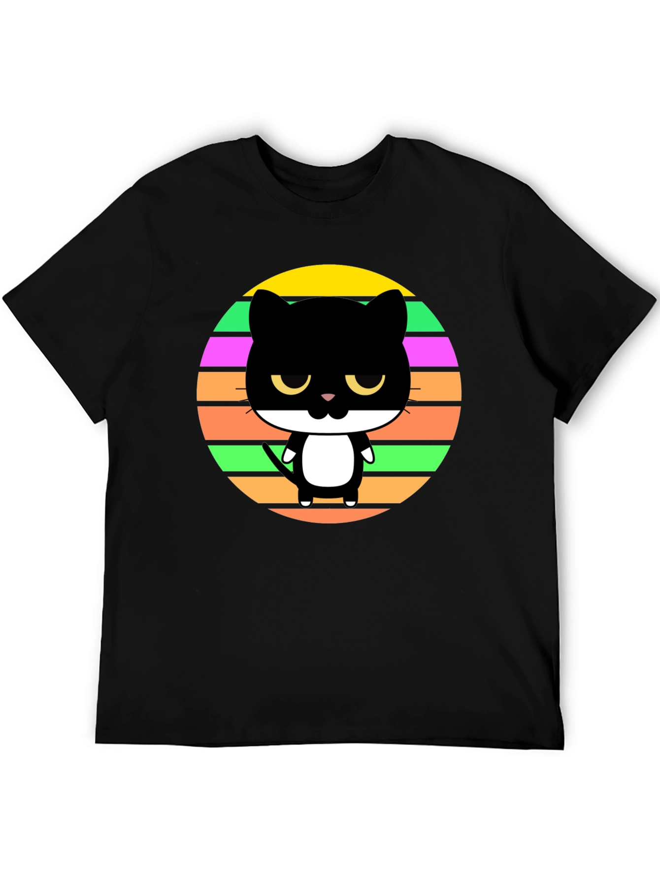 Cool Retro Cat Graphic Tee - Unisex