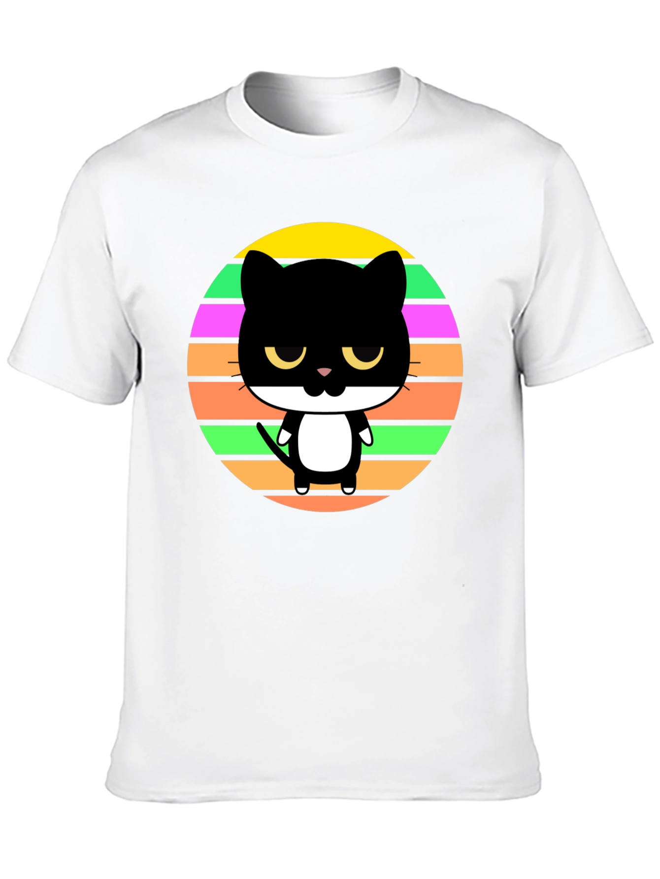 Cool Retro Cat Graphic Tee - Unisex
