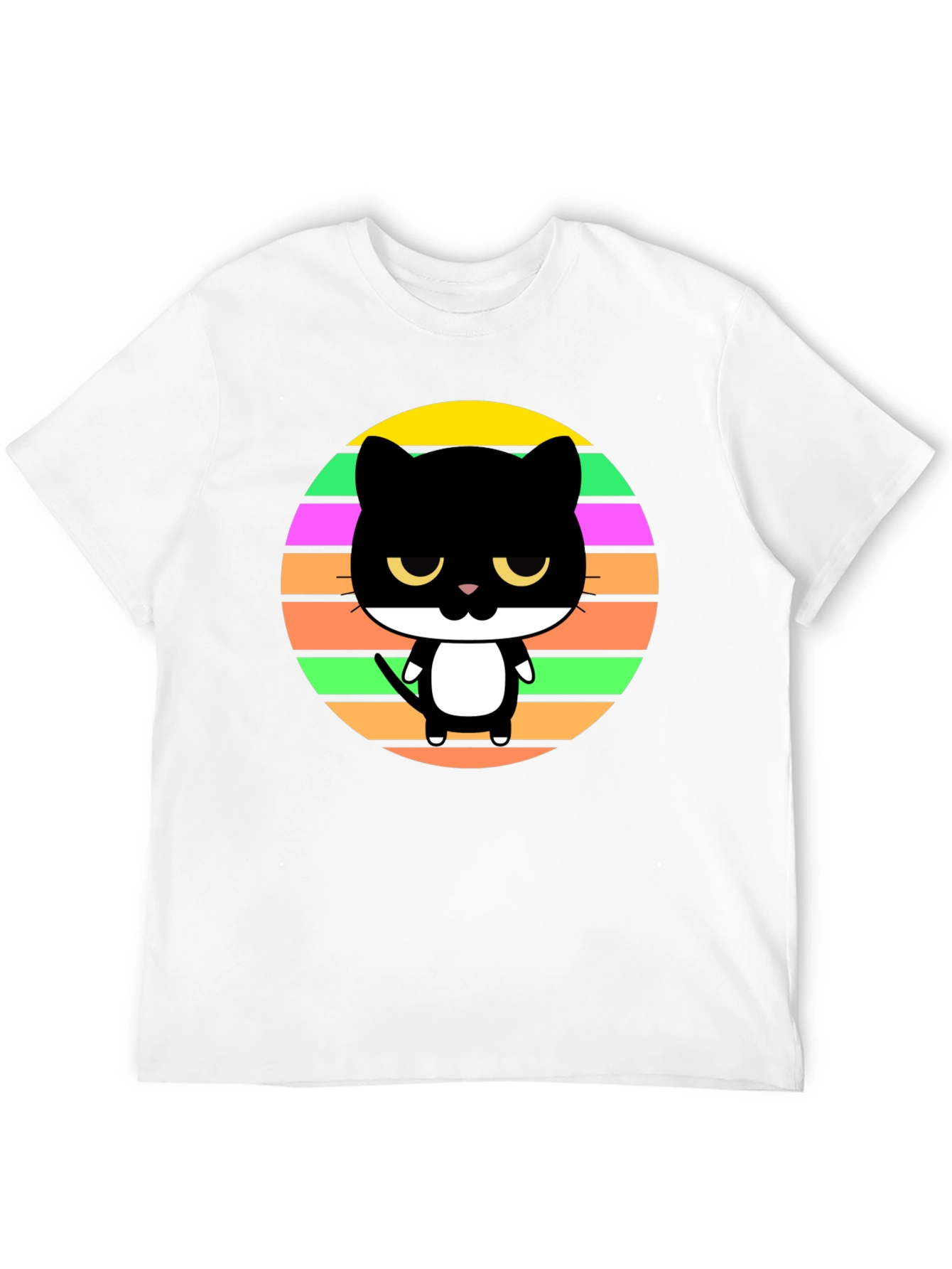 Cool Retro Cat Graphic Tee - Unisex