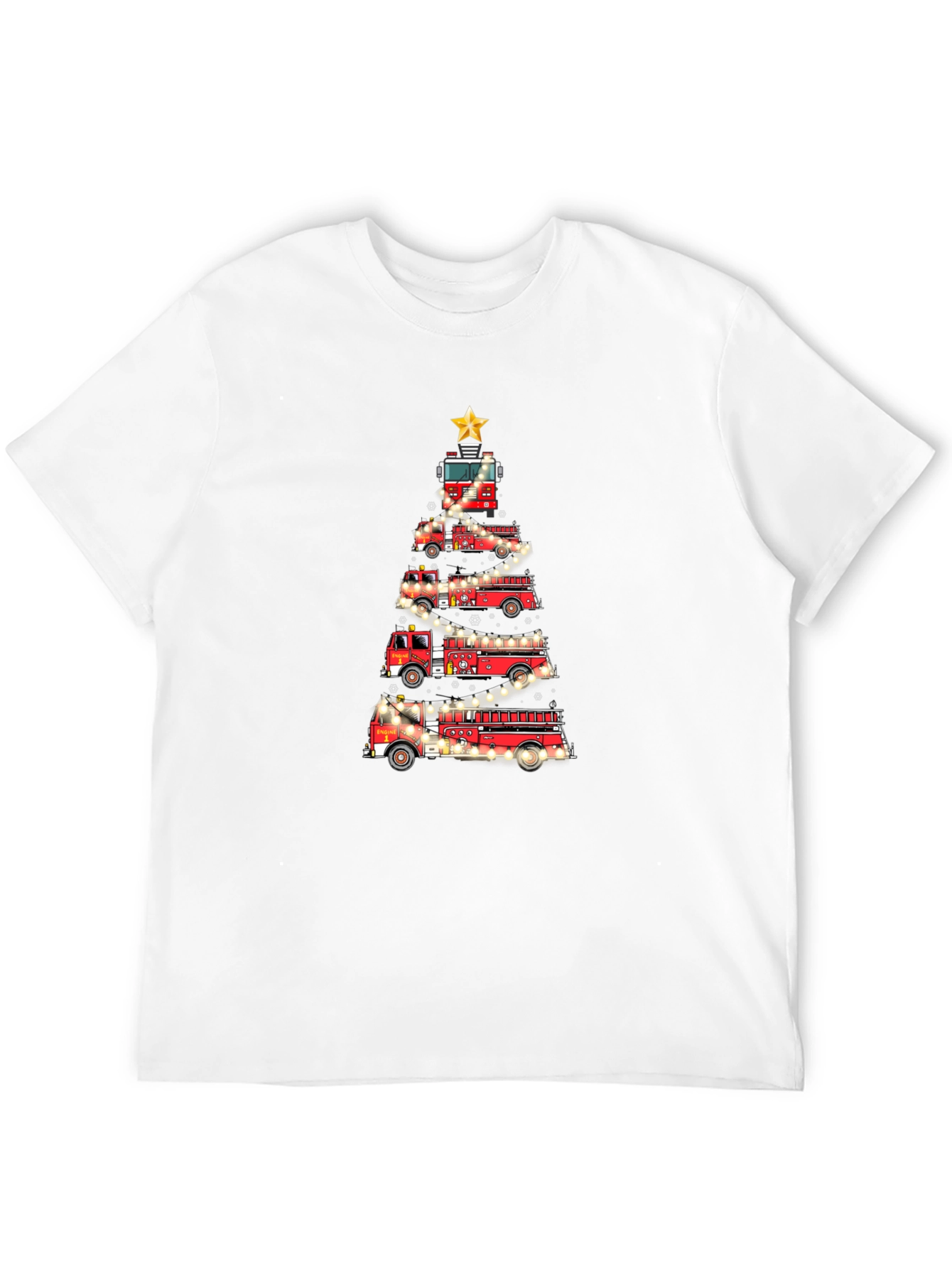 Fire Truck Christmas Tree T-Shirt