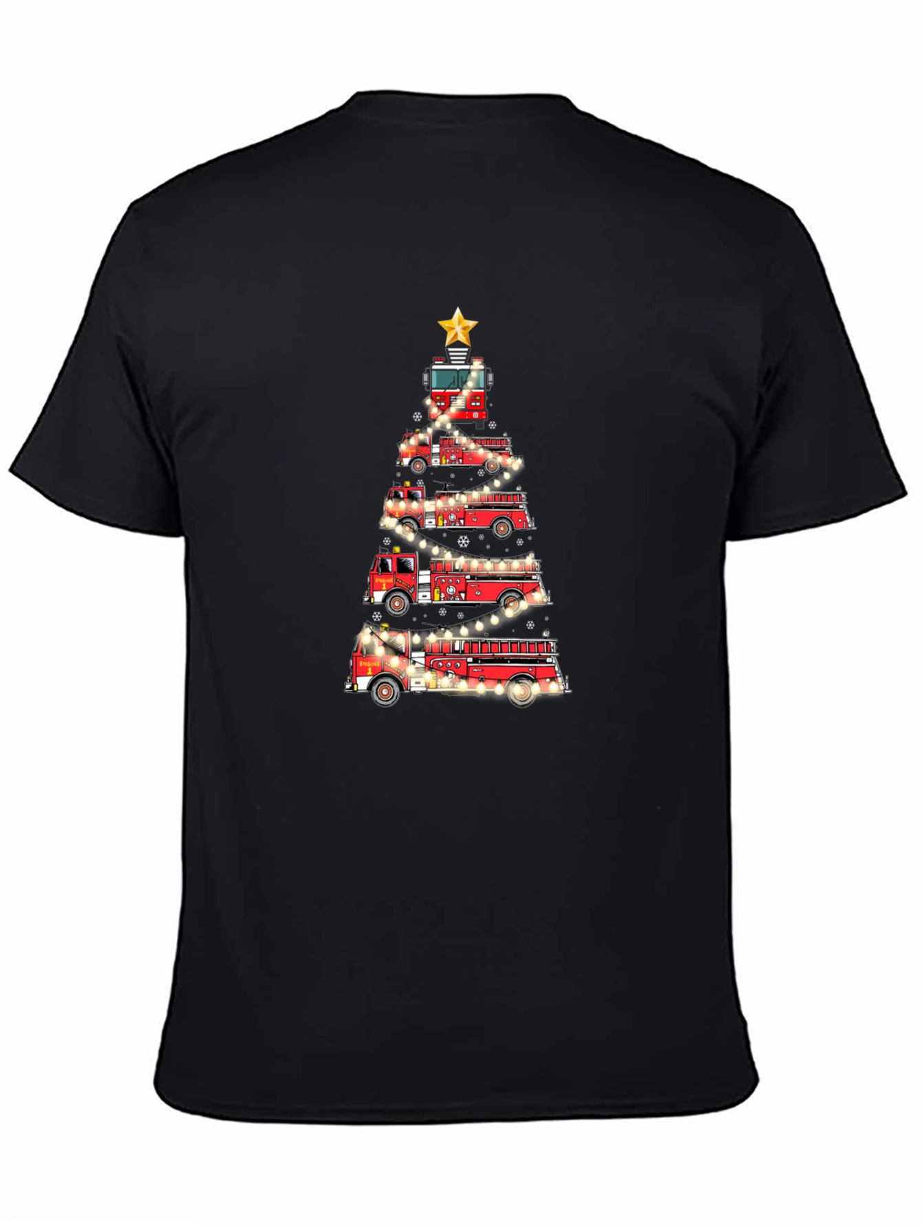 Fire Truck Christmas Tree T-Shirt