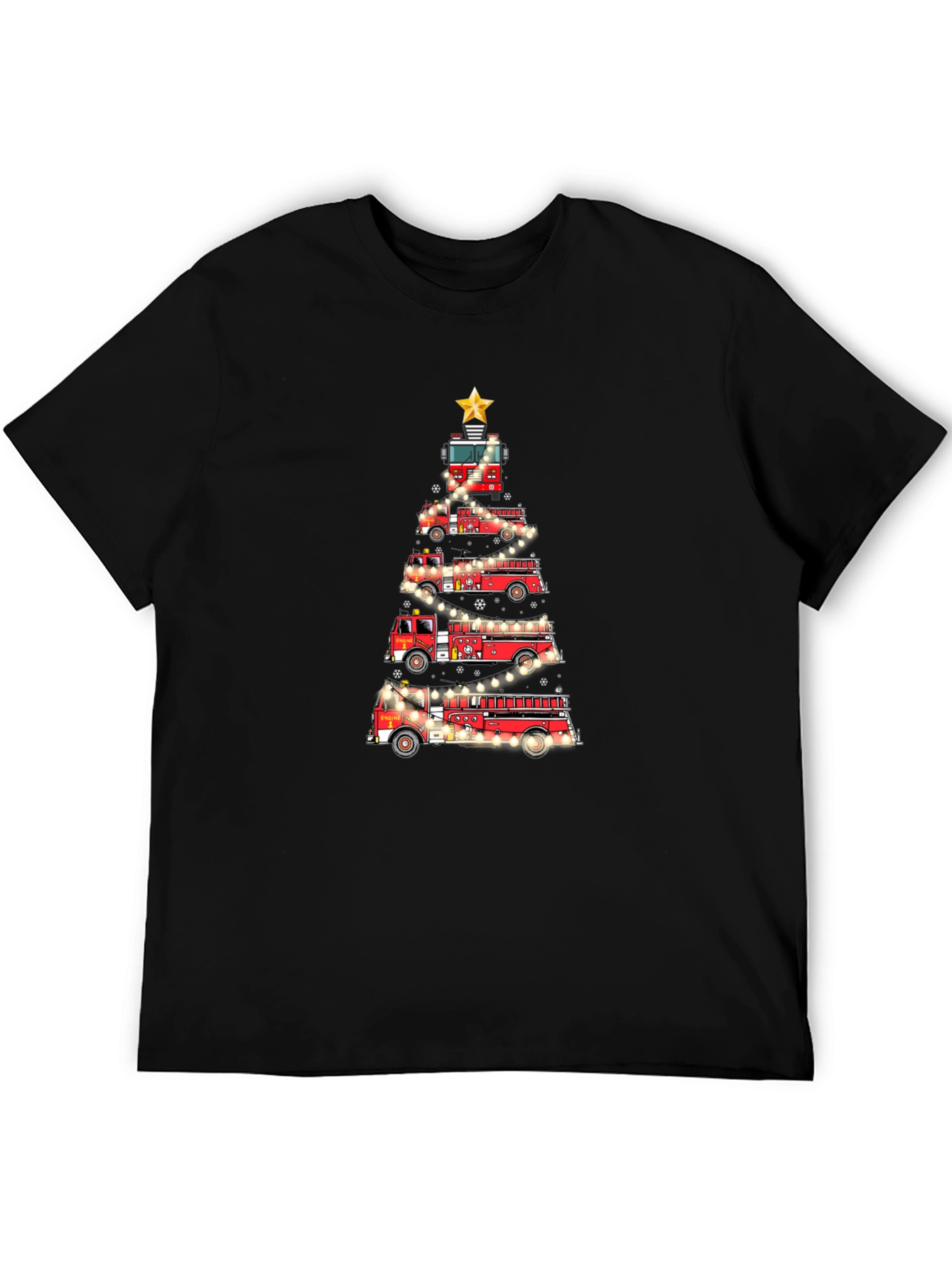 Fire Truck Christmas Tree T-Shirt