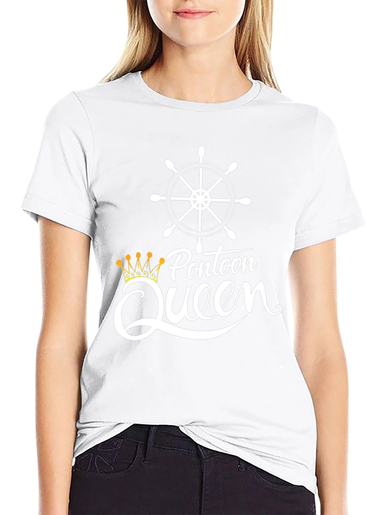 Pontoon Queen Black Graphic Tee