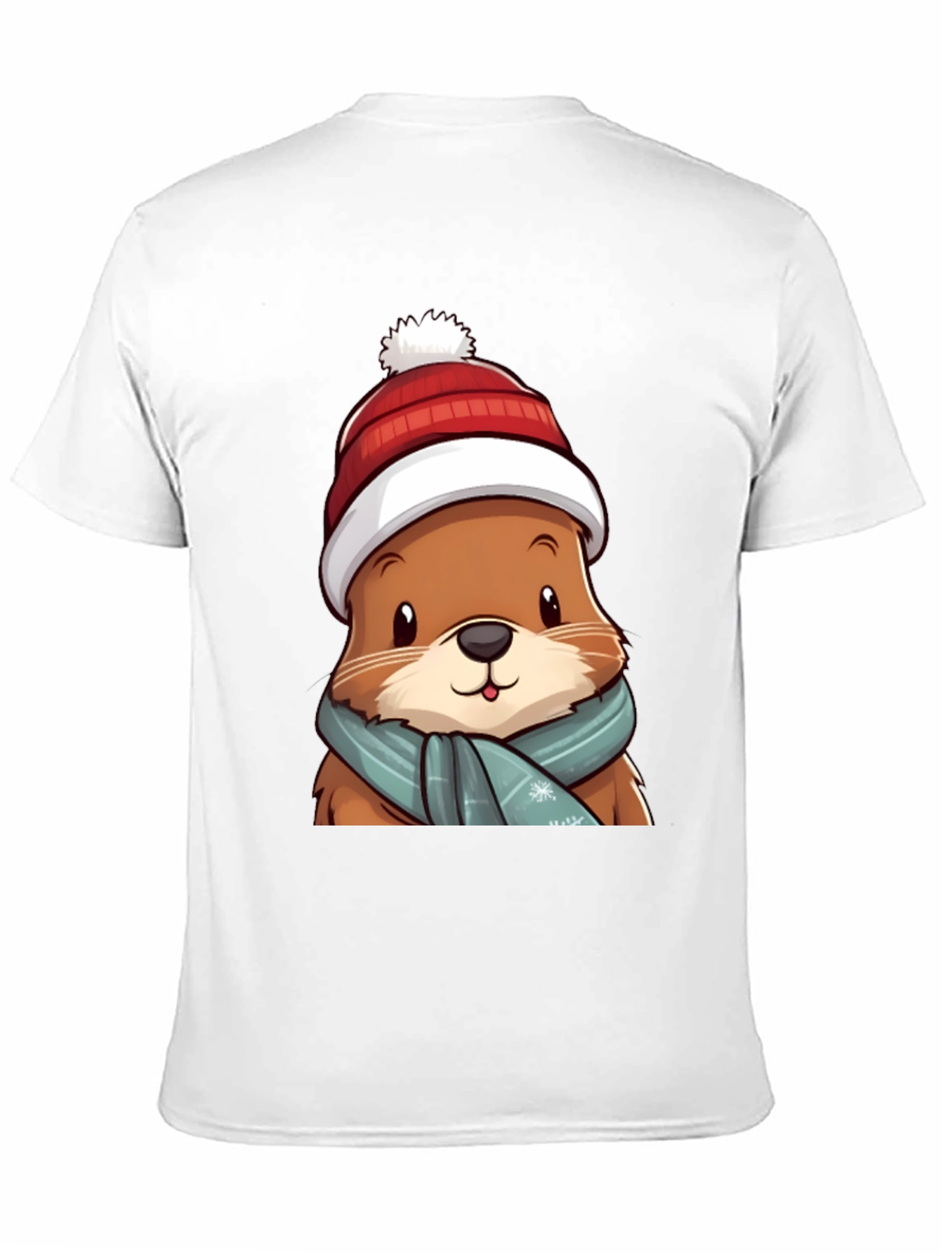 Cute Otter in Winter Gear T-Shirt
