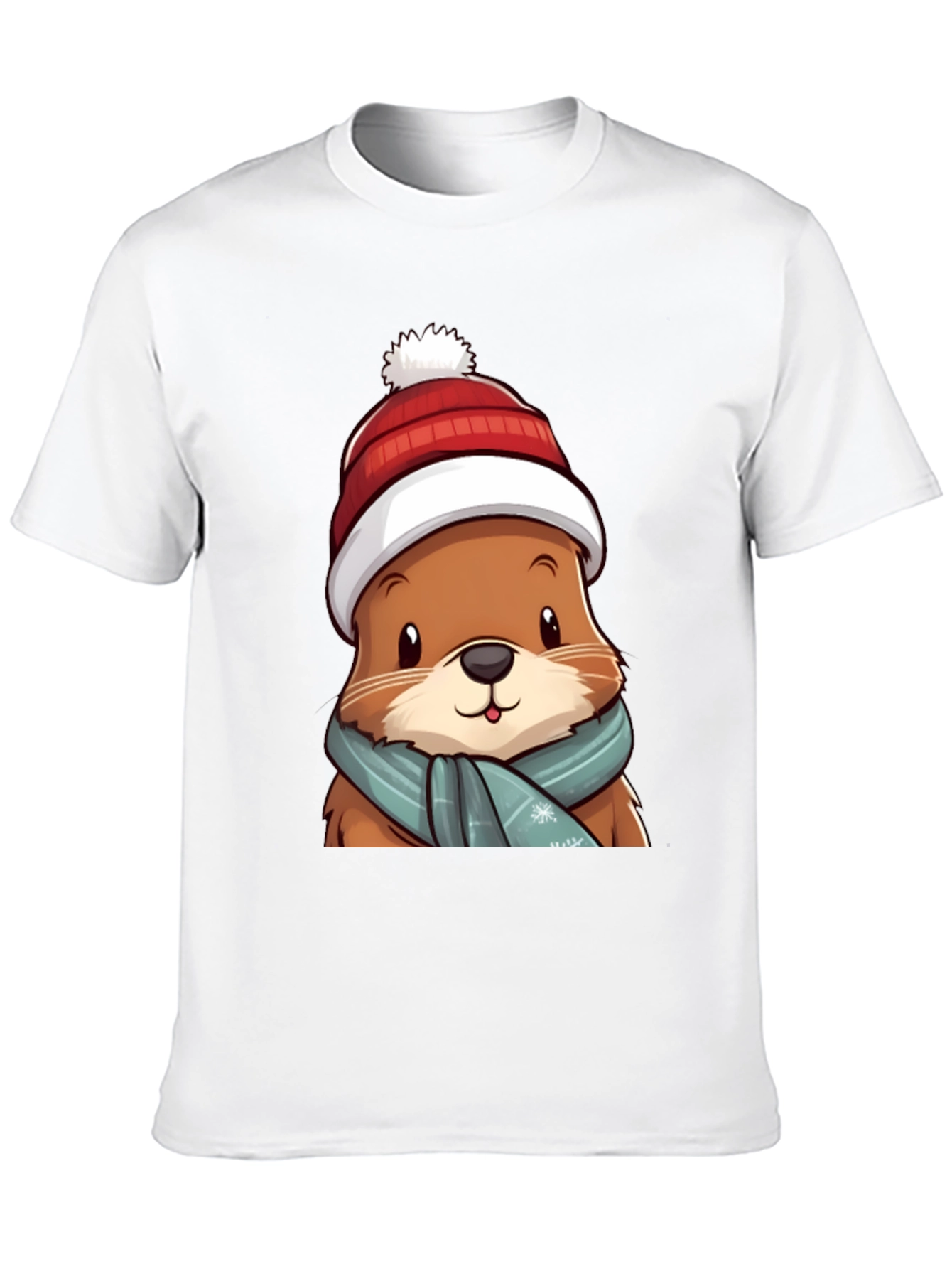 Cute Otter in Winter Gear T-Shirt