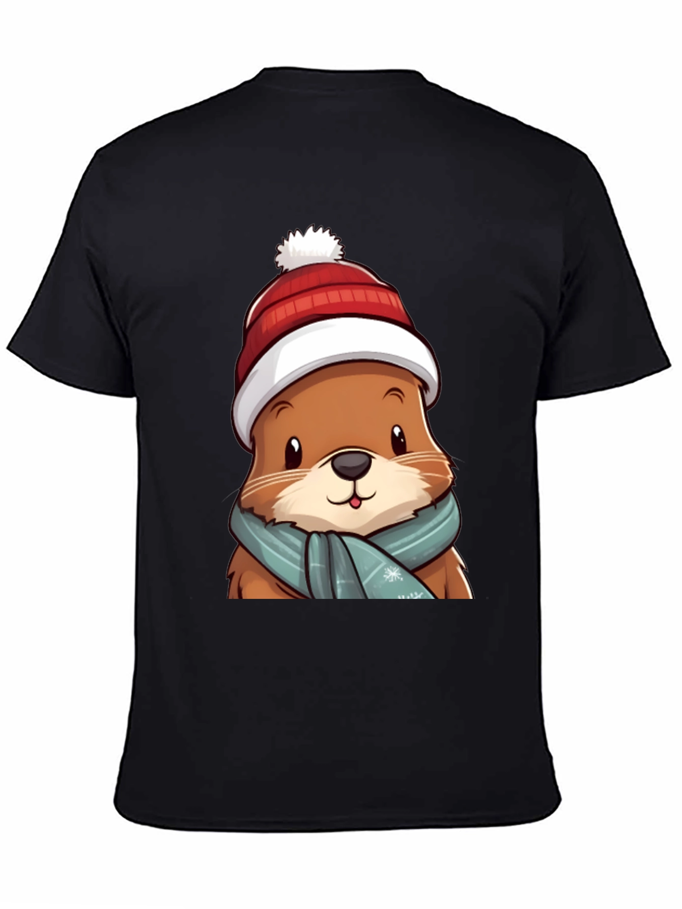 Cute Otter in Winter Gear T-Shirt