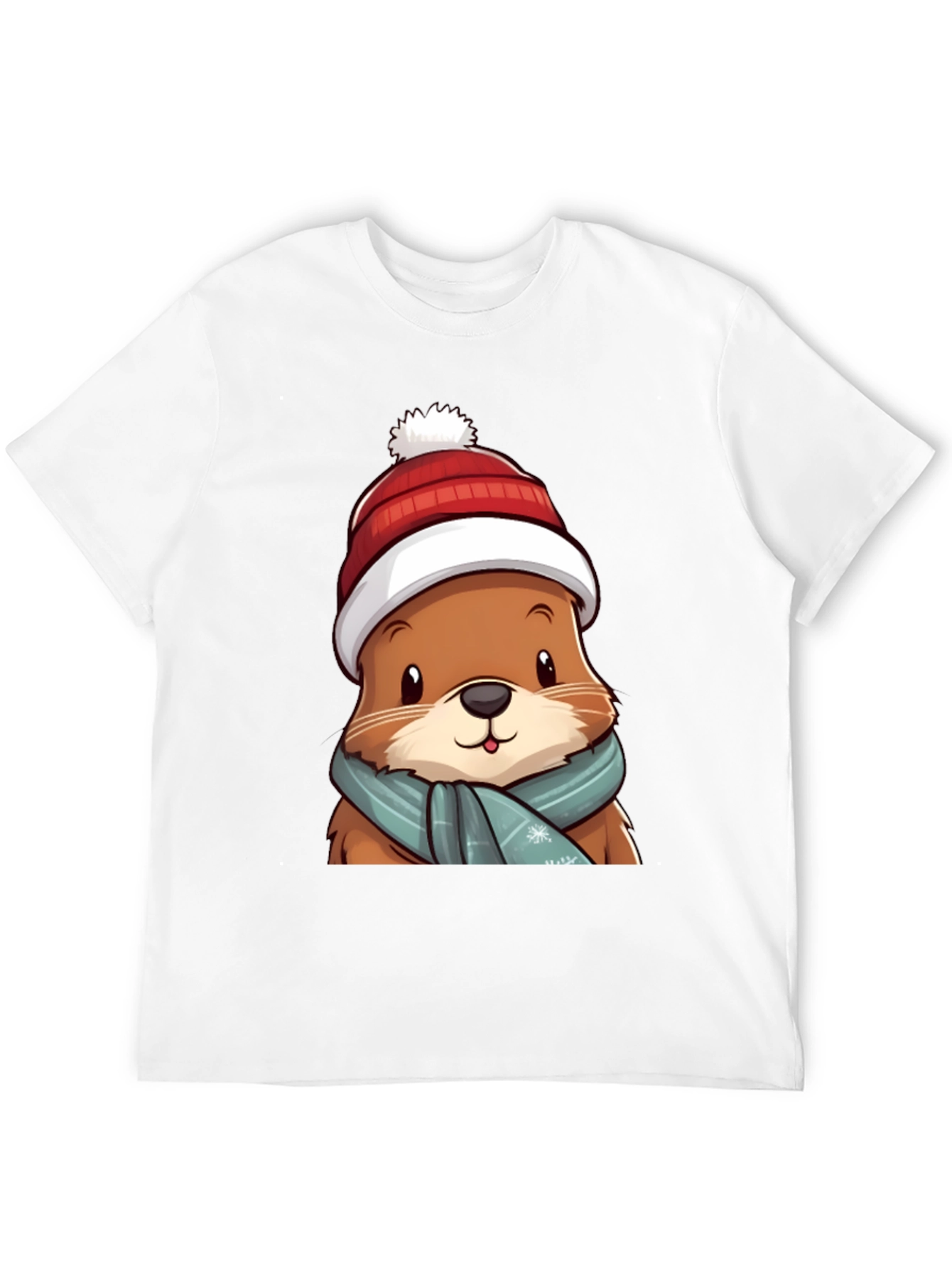 Cute Otter in Winter Gear T-Shirt