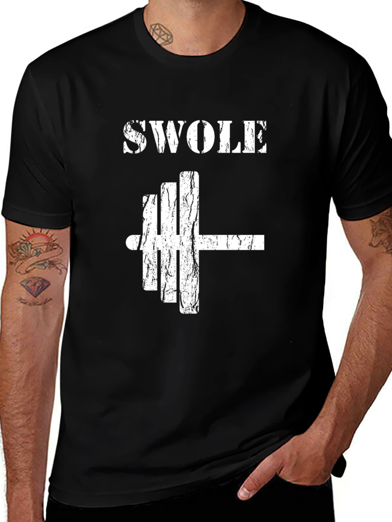 Swole Weightlifting Gym T-Shirt - Black