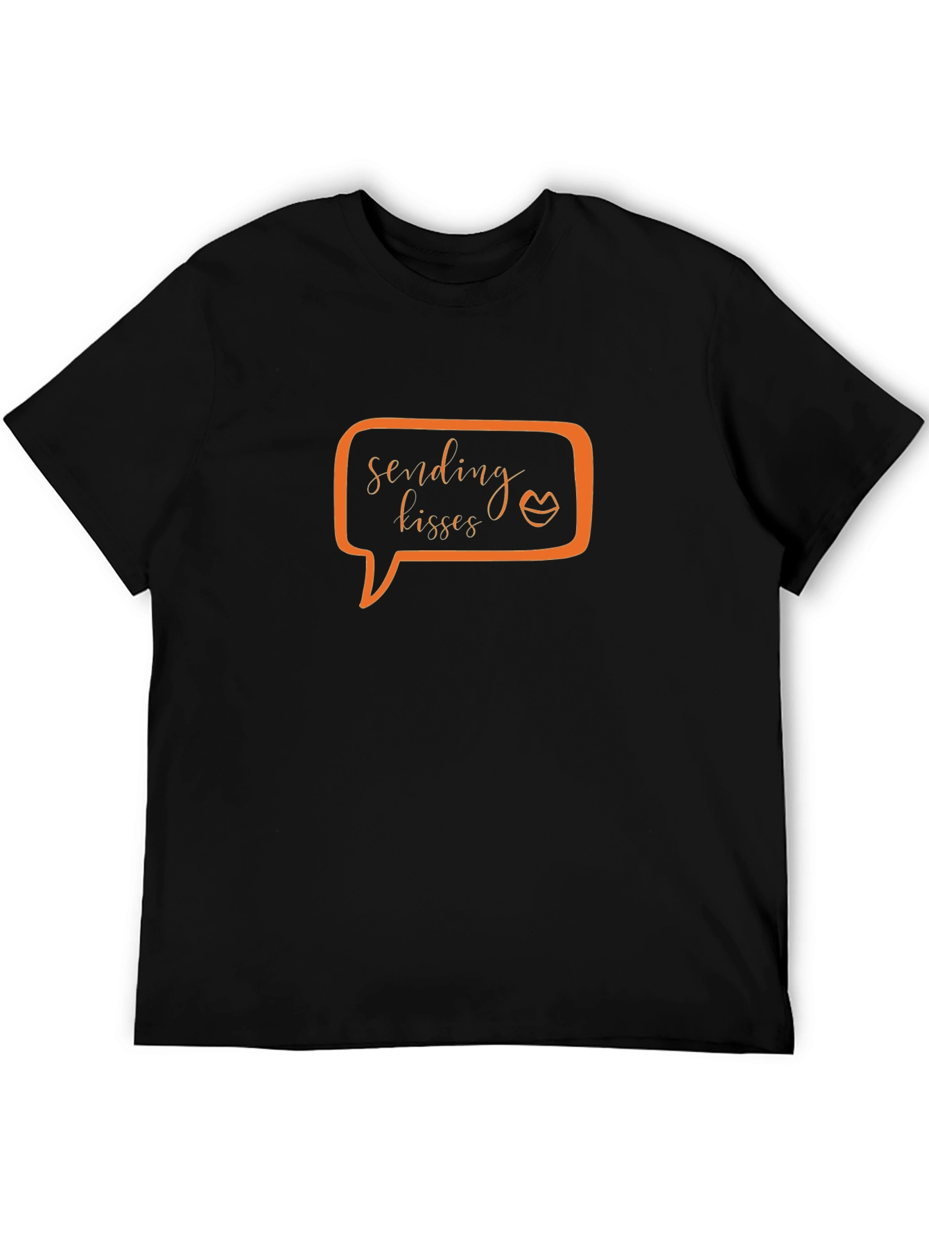 Sending Kisses Graphic Tee - Soft Cotton Black T-Shirt