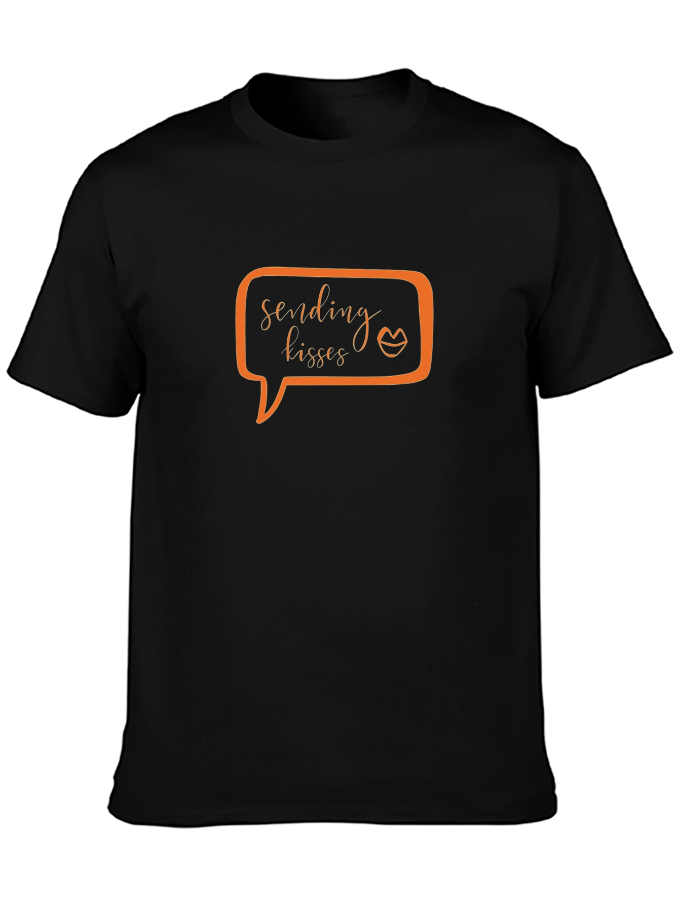 Sending Kisses Graphic Tee - Soft Cotton Black T-Shirt