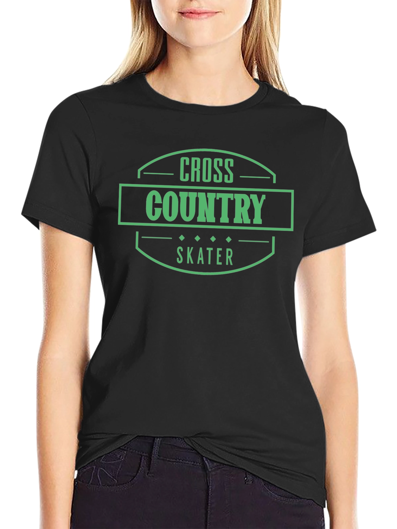Cross Country Skater T-Shirt - Black Graphic Tee