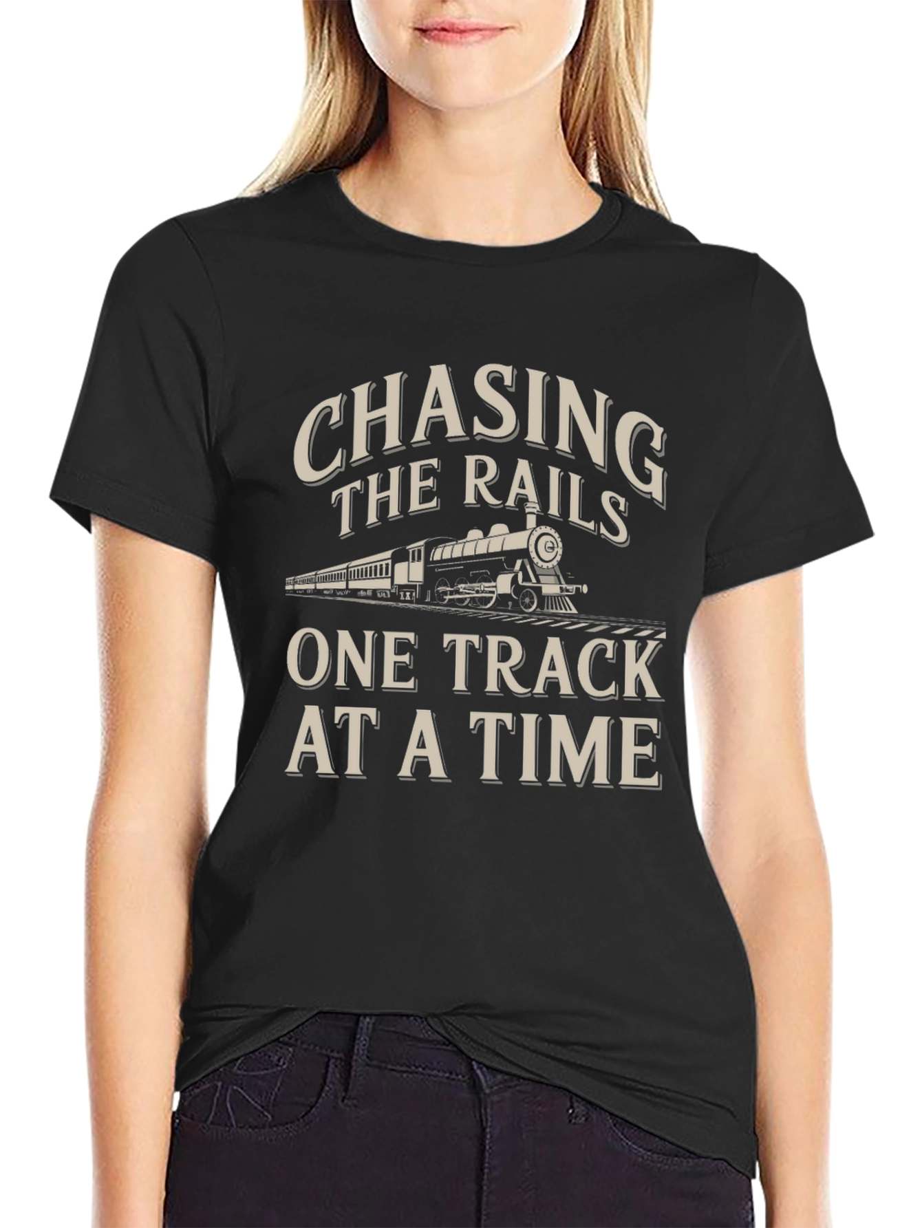 Chasing The Rails Train Graphic Tee