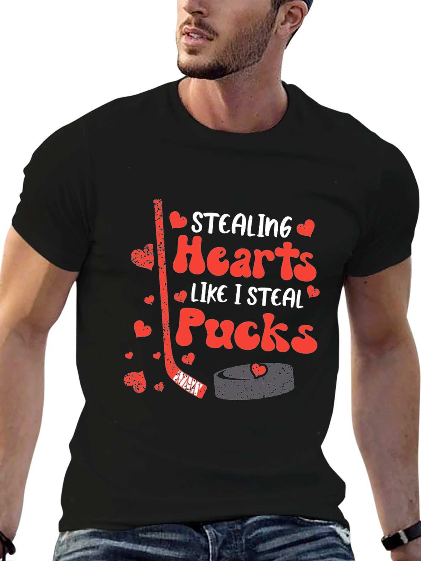 Stealing Hearts Hockey Graphic T-Shirt
