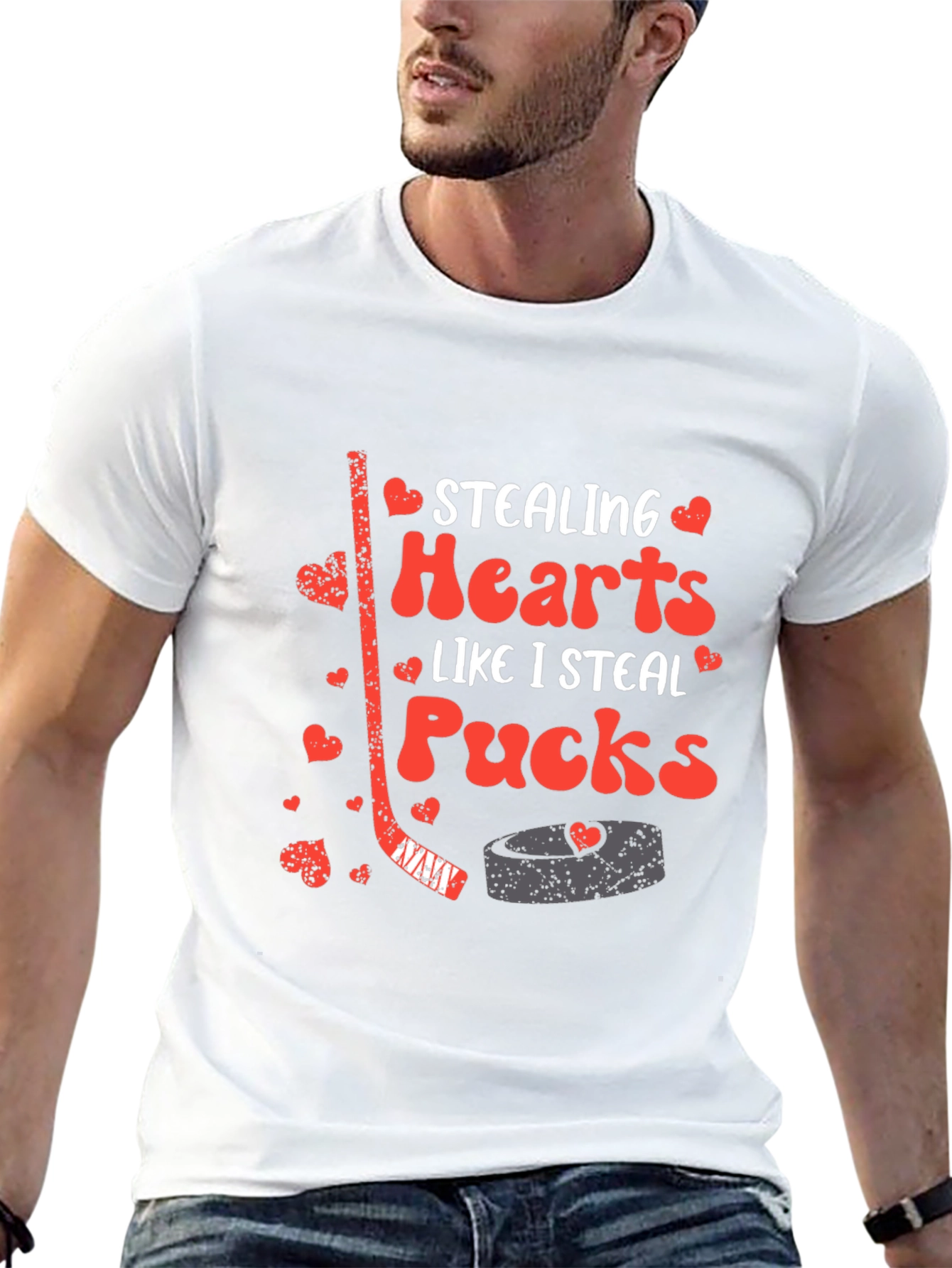 Stealing Hearts Hockey Graphic T-Shirt
