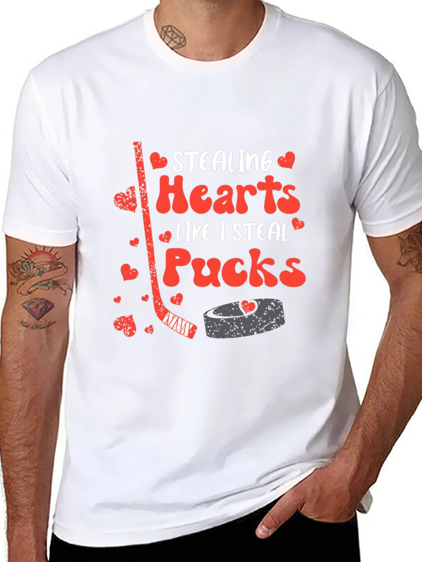 Stealing Hearts Hockey Graphic T-Shirt
