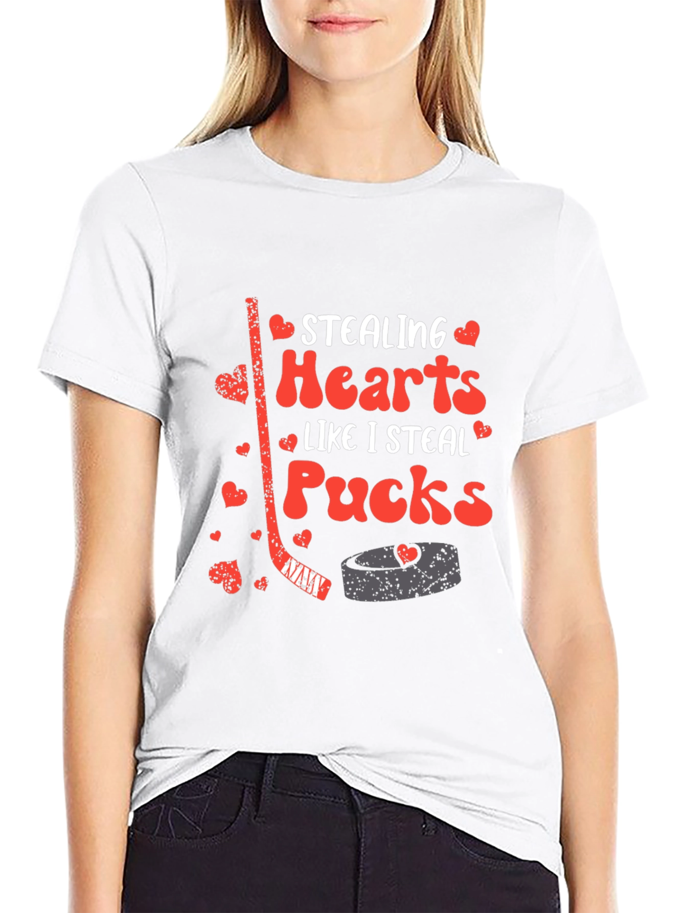 Stealing Hearts Hockey Graphic T-Shirt