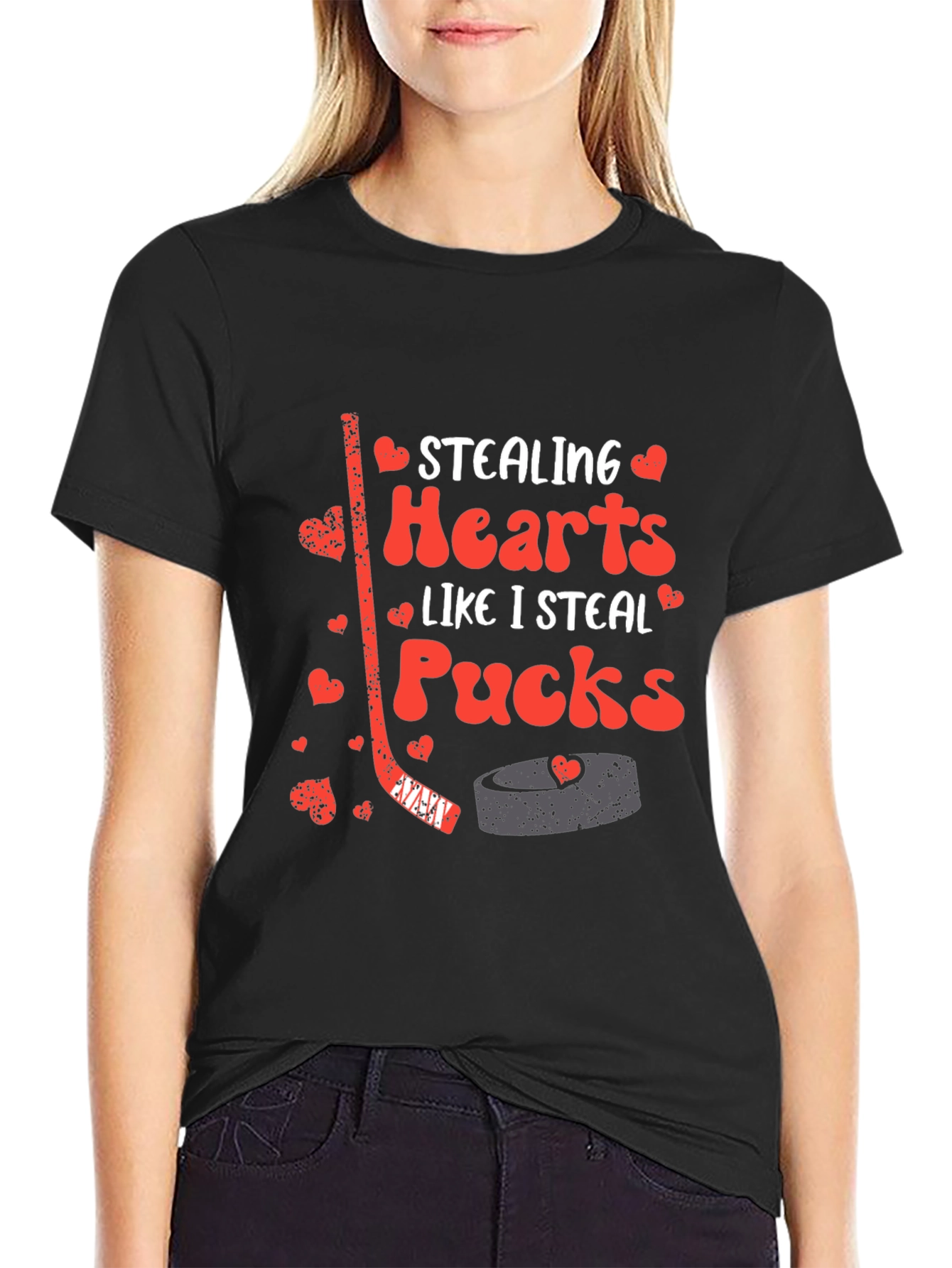 Stealing Hearts Hockey Graphic T-Shirt