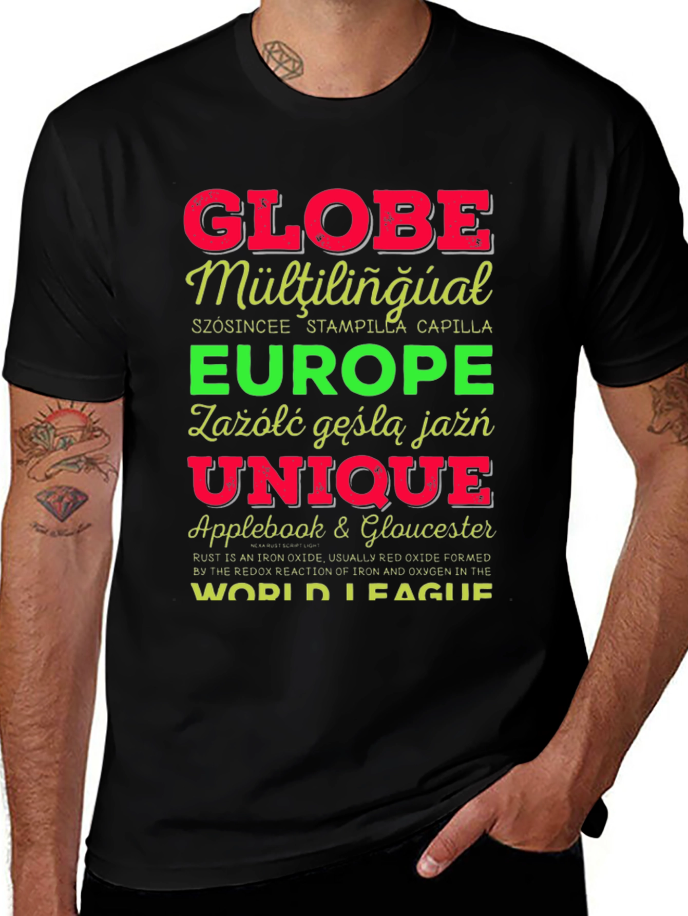 Globe Multilingual Graphic T-Shirt