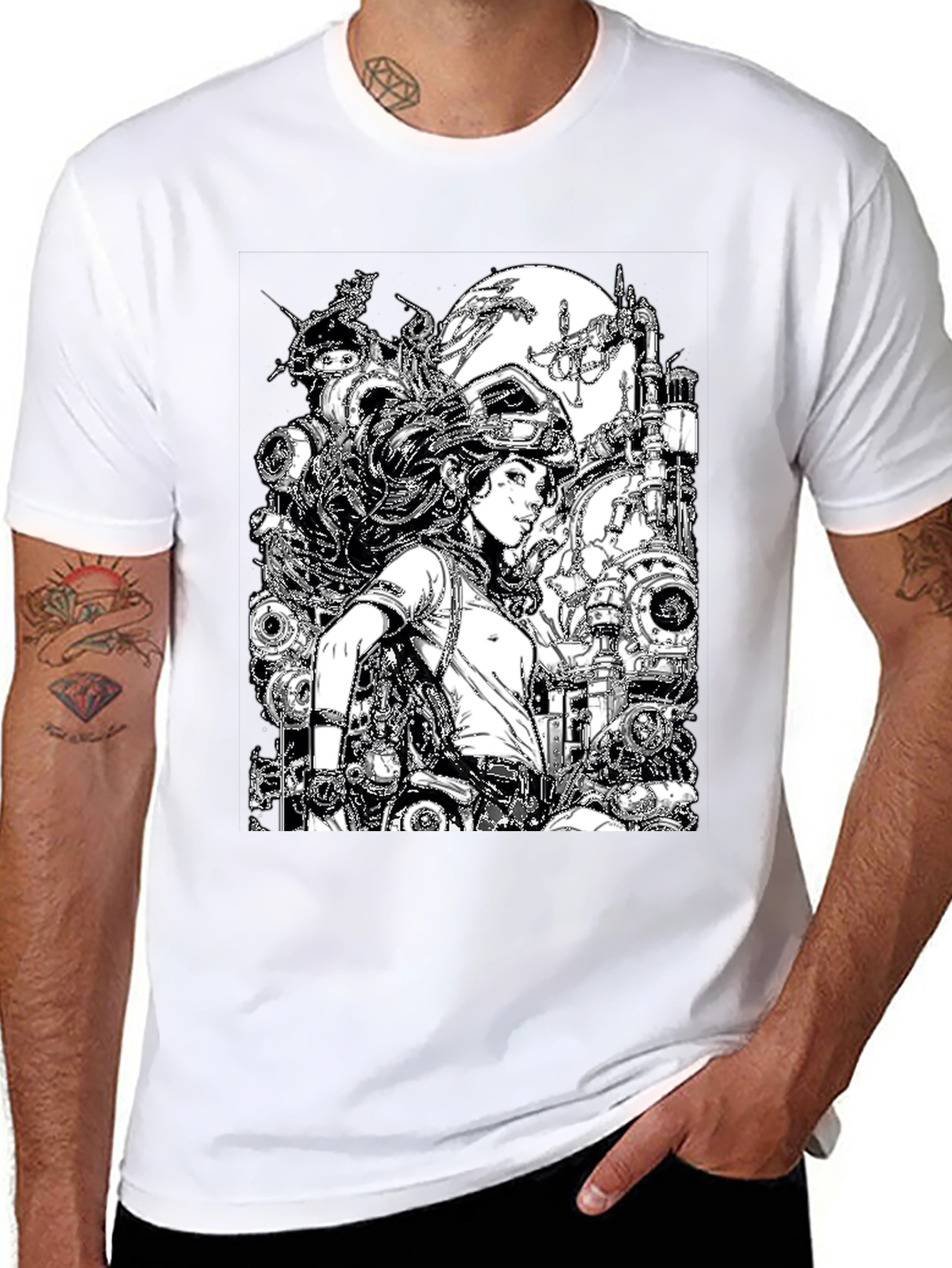 Steampunk Girl Graphic T-Shirt - Unique Design