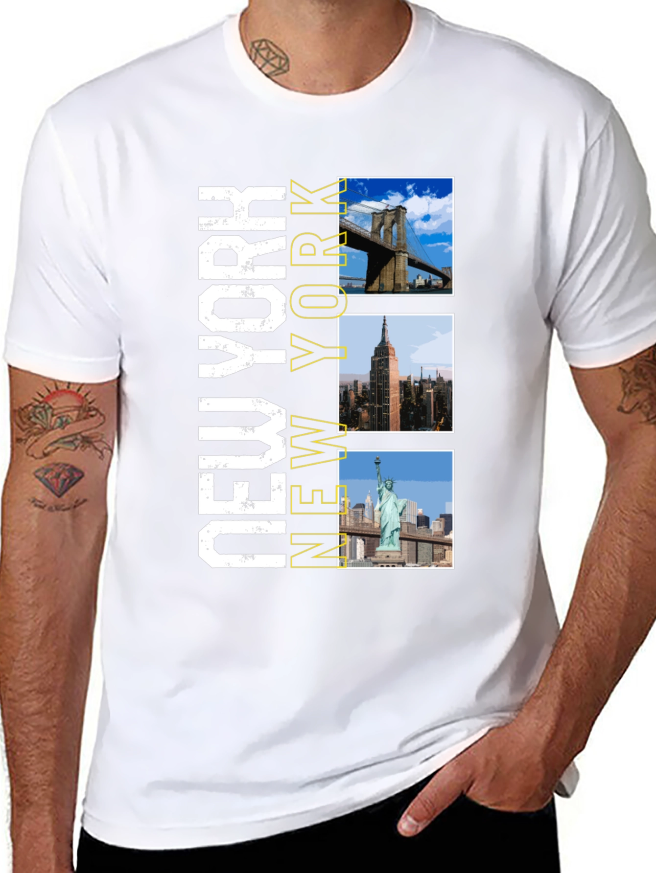 New York City Landmark Graphic Print Tee