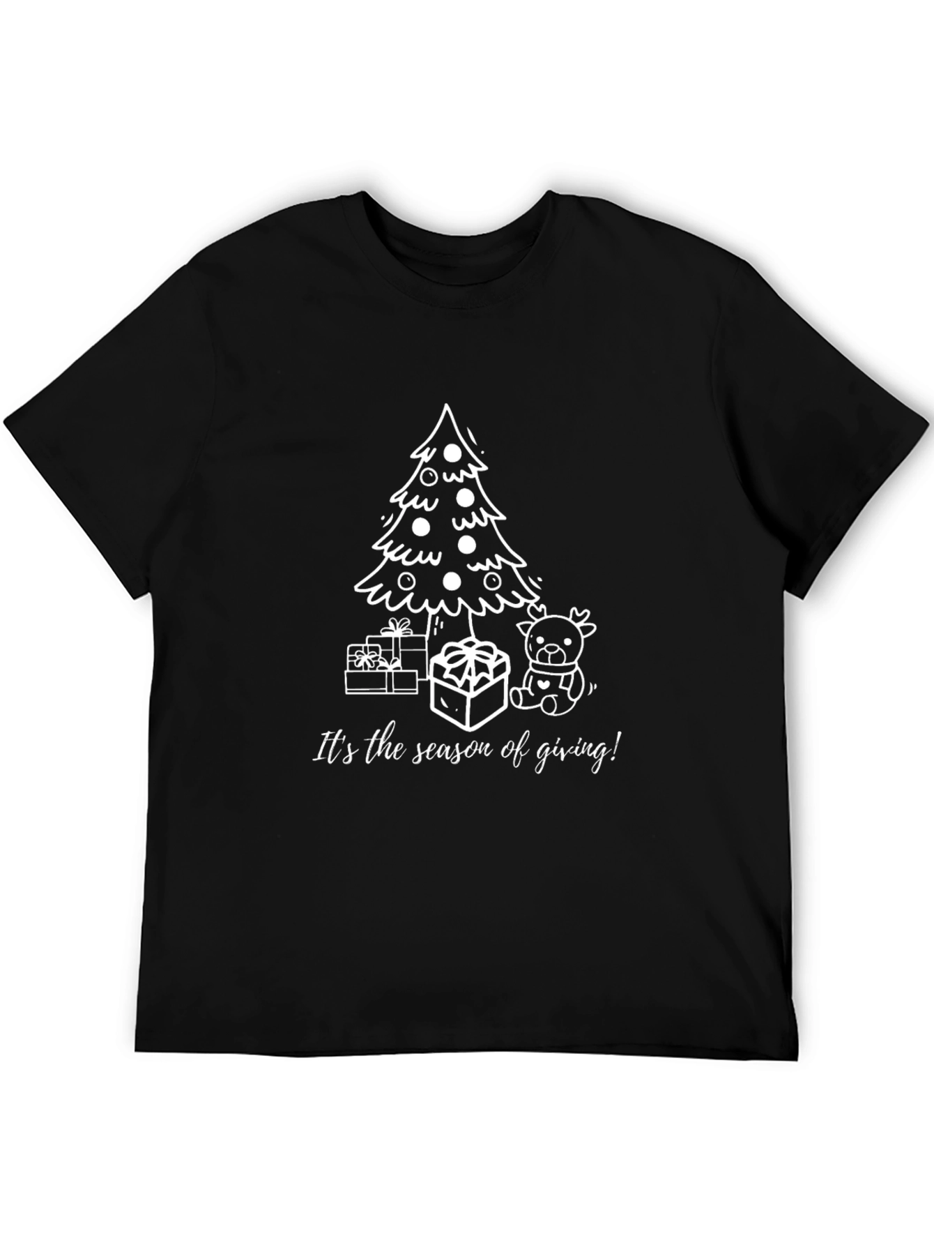 Holiday Season Graphic Tee: Christmas Tree Gift Design