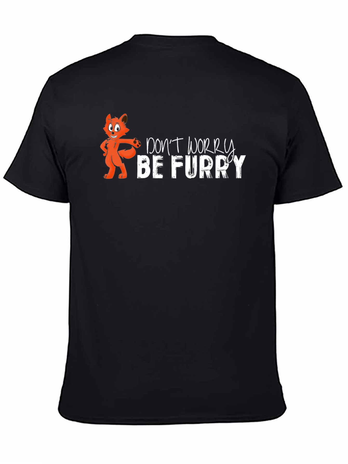 Dont Worry Be Furry Black T-Shirt