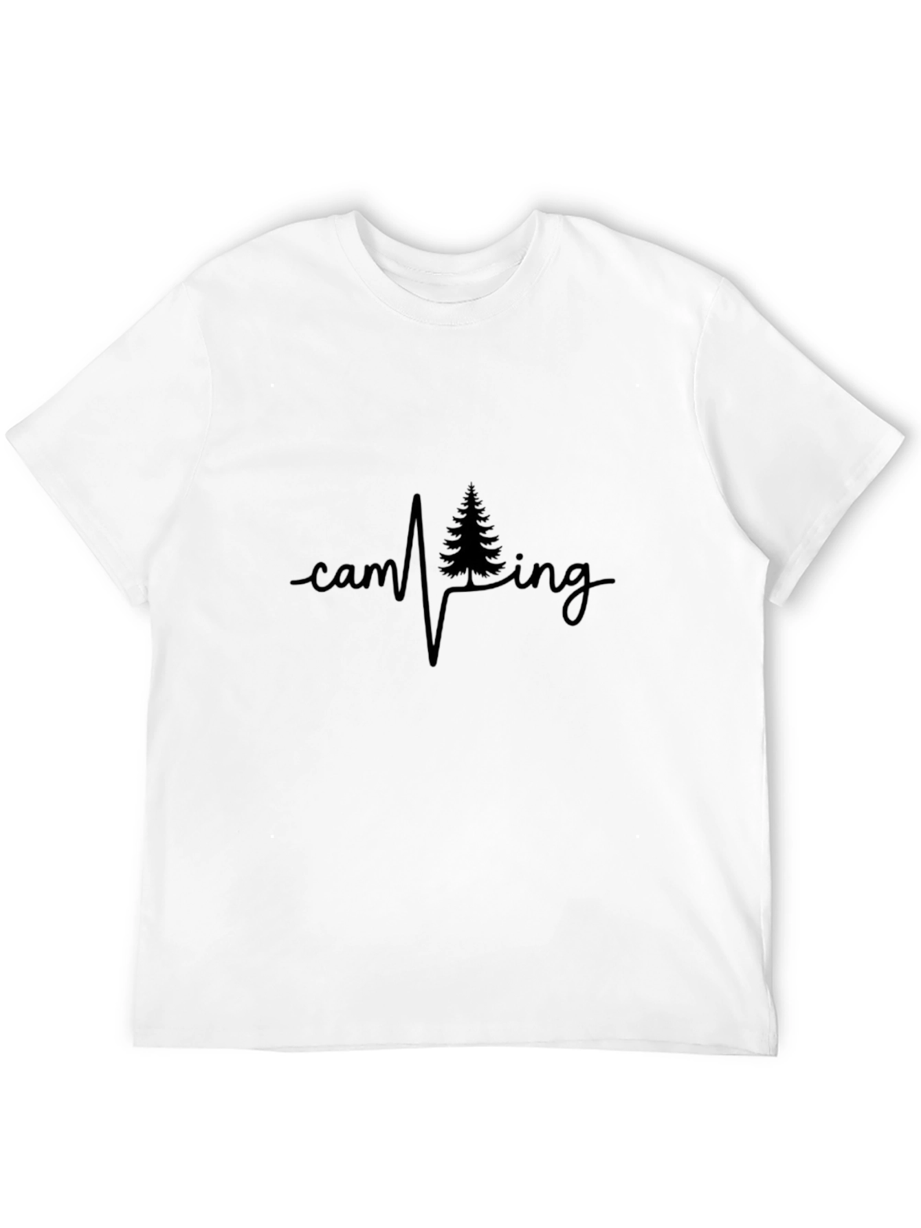 Camping Heartbeat Black T-Shirt