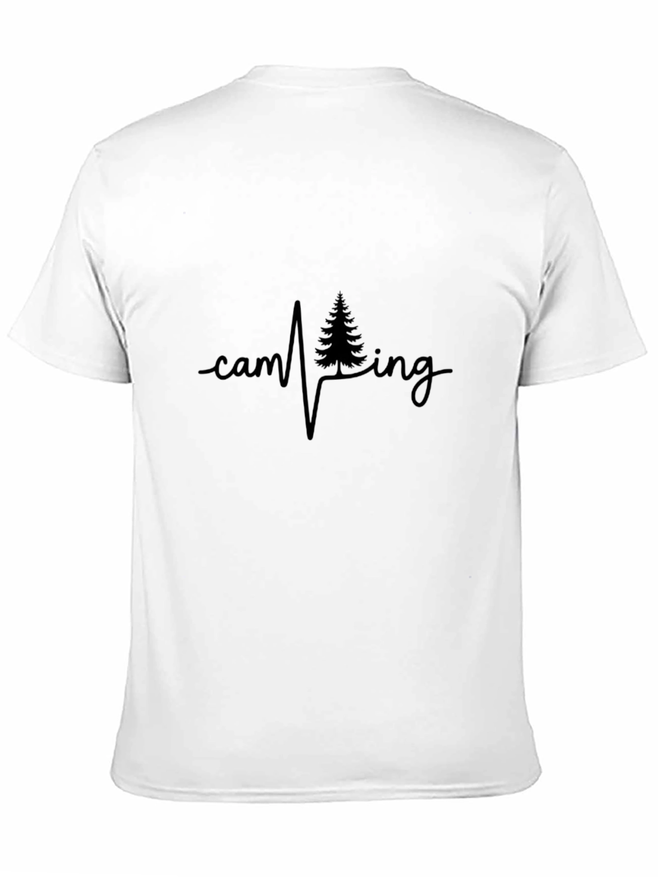 Camping Heartbeat Black T-Shirt