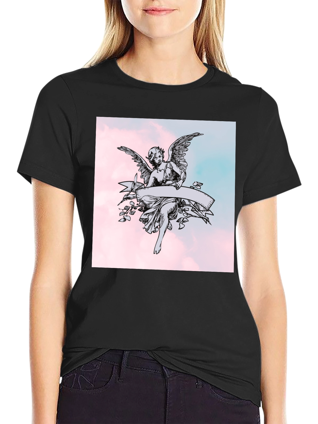 Angel Graphic Black T-Shirt