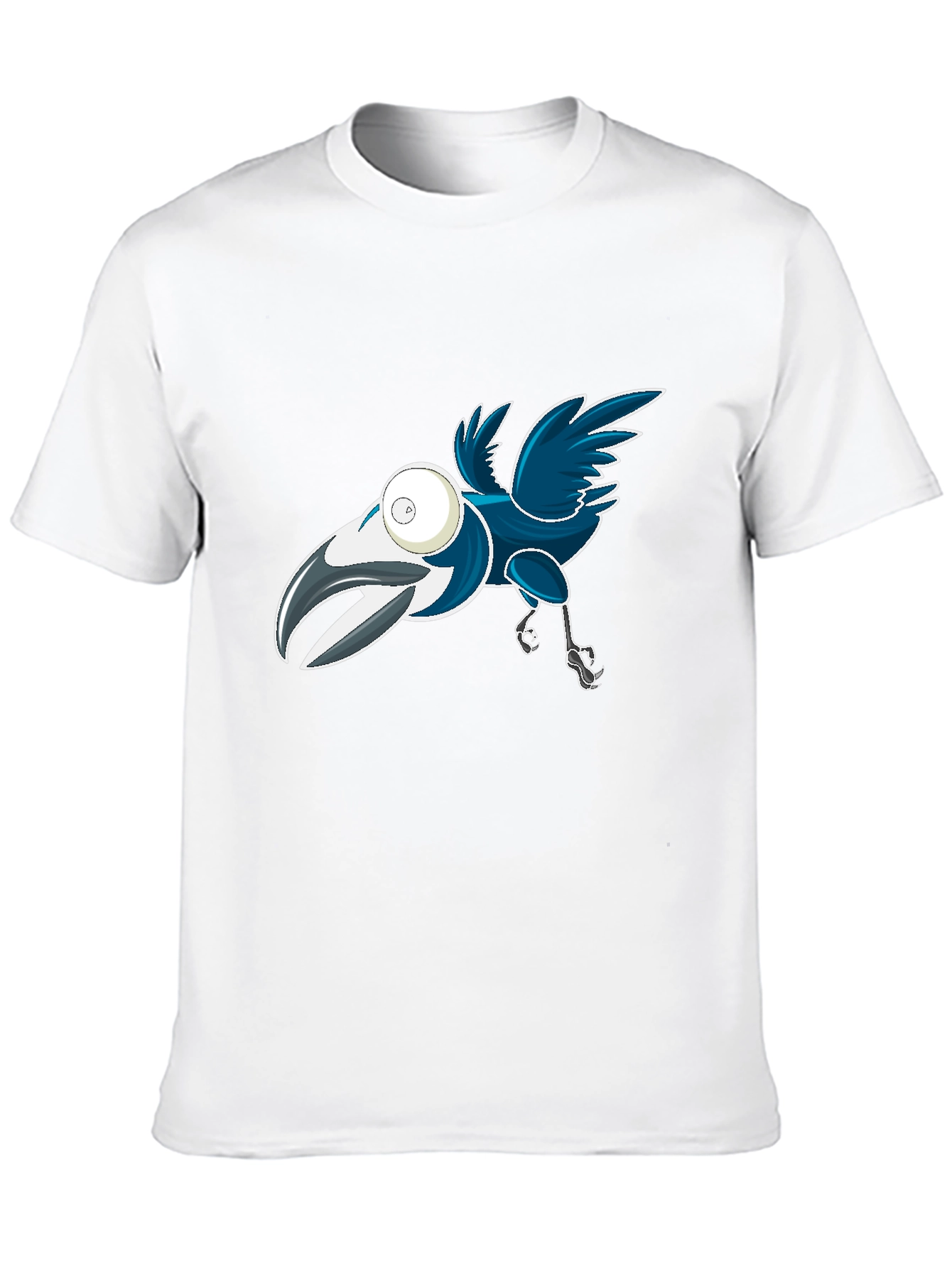 Cartoon Crow Graphic Tee - Black