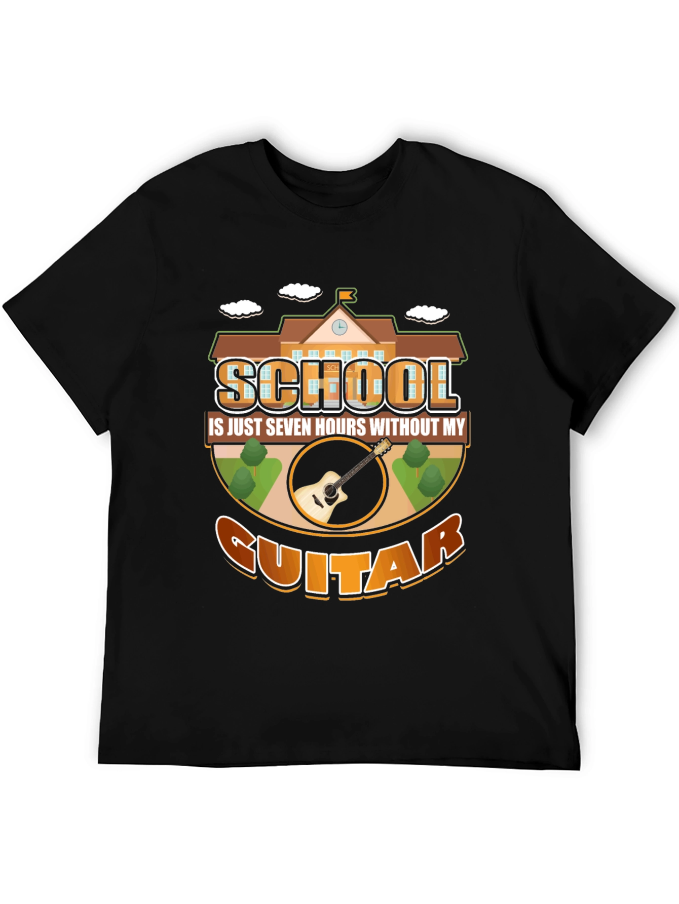 School Guitar T-Shirt: Seven Hours Without My Guitar