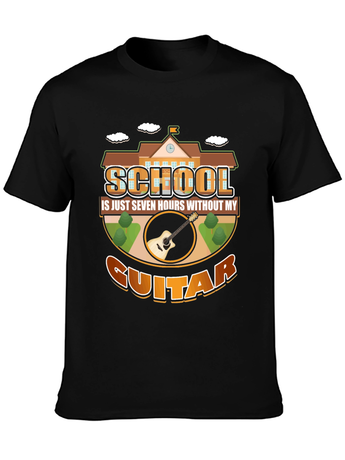 School Guitar T-Shirt: Seven Hours Without My Guitar