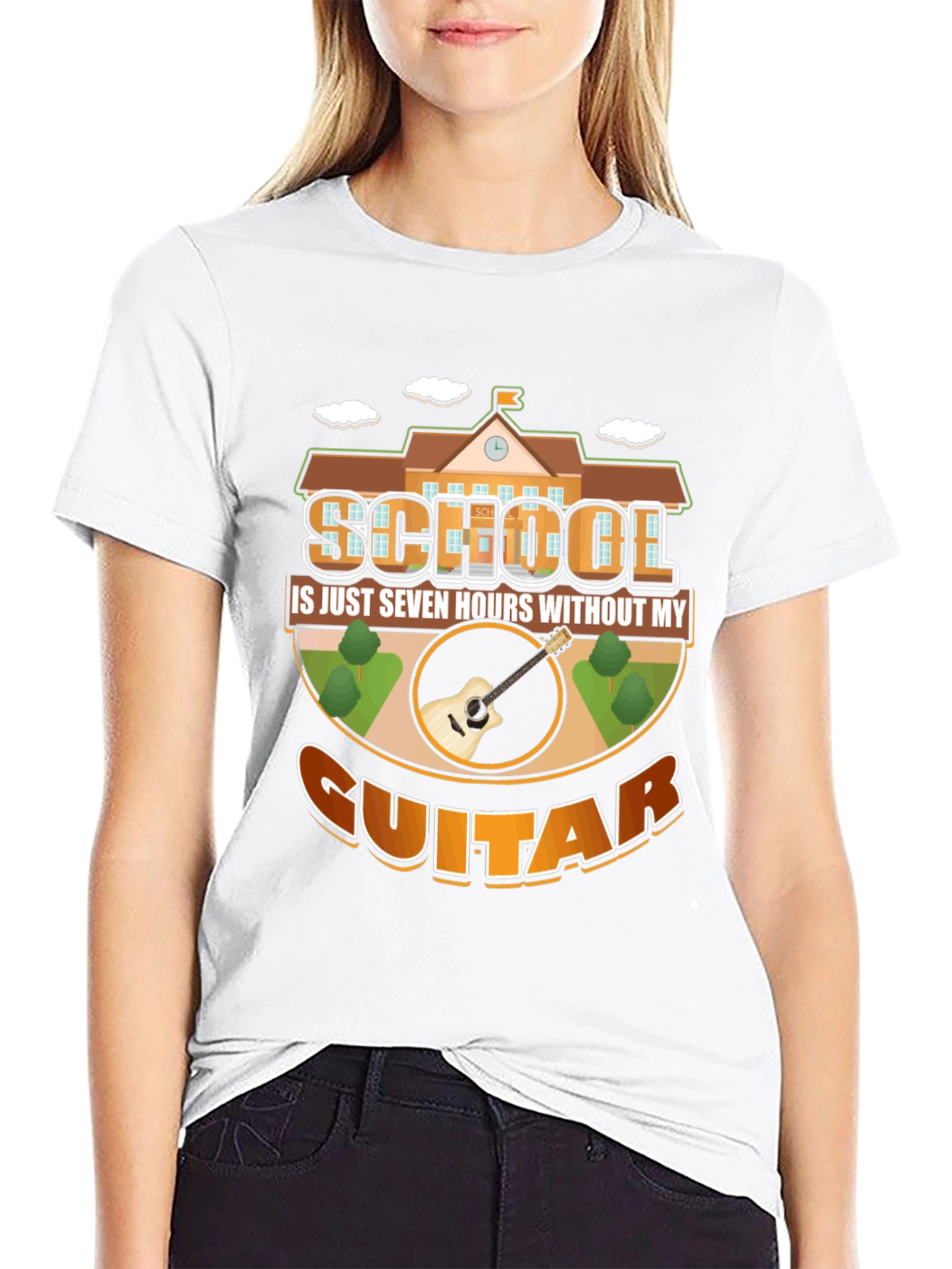 School Guitar T-Shirt: Seven Hours Without My Guitar
