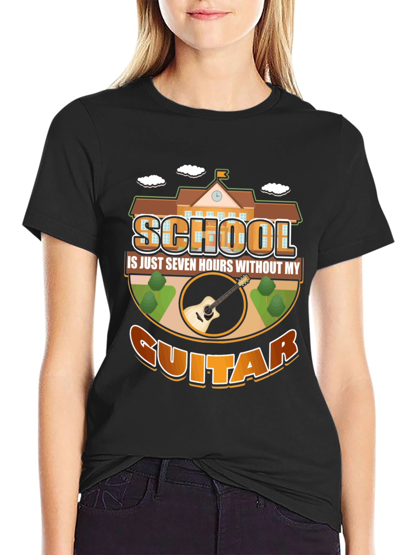 School Guitar T-Shirt: Seven Hours Without My Guitar