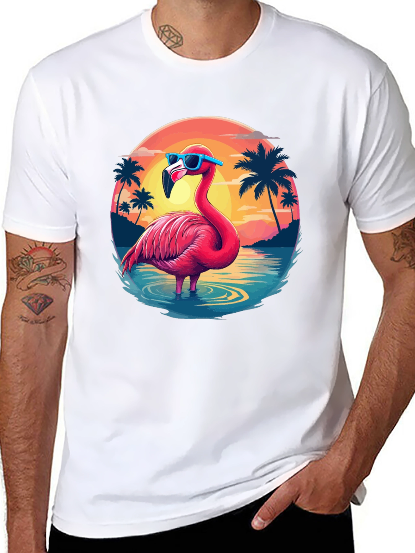 Tropical Flamingo T-Shirt - Summer Vibes