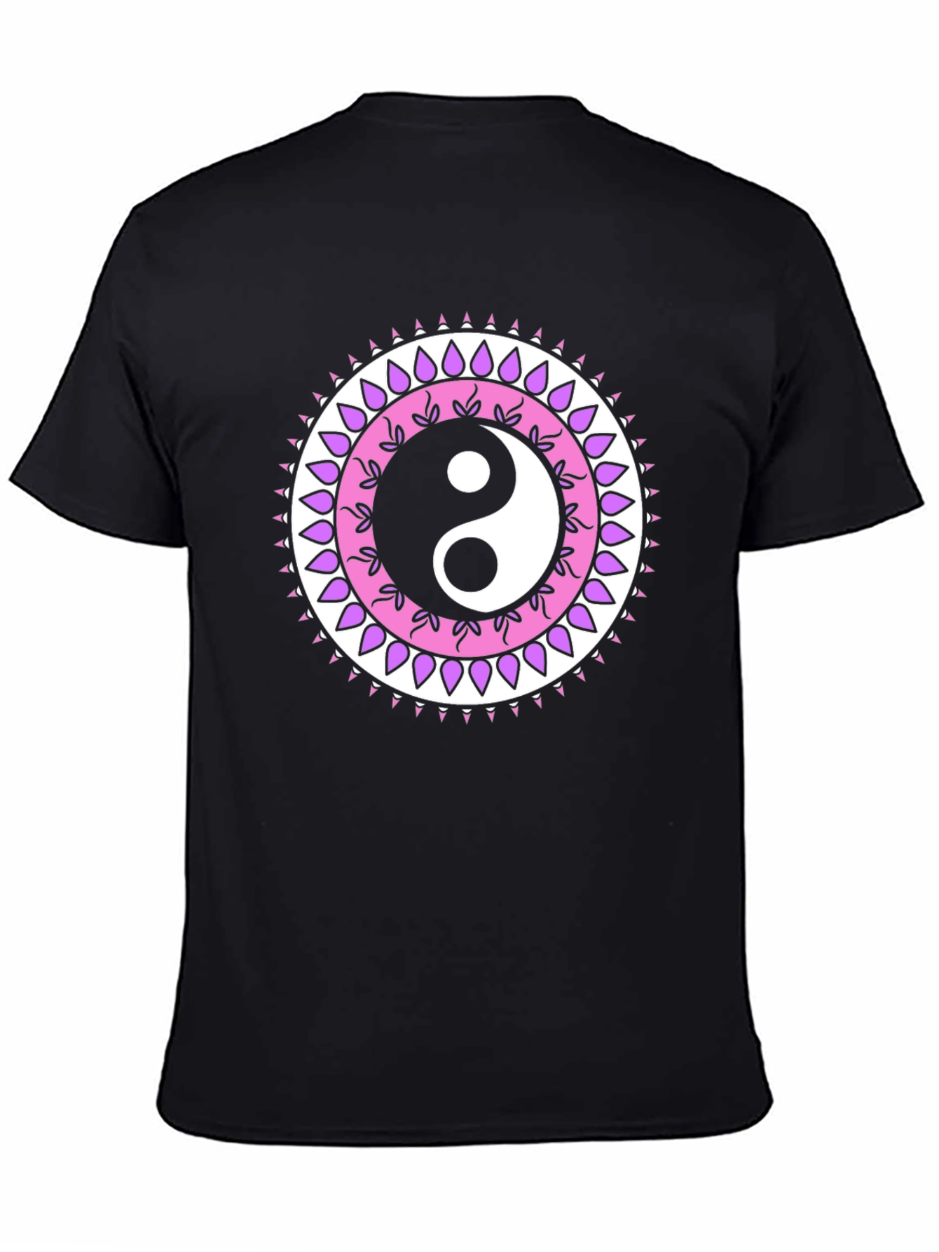 Yin Yang Mandala Graphic Tee - Black