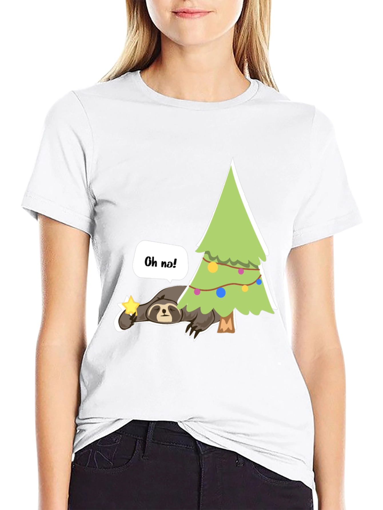Lazy Sloth Christmas T-Shirt - Oh No!