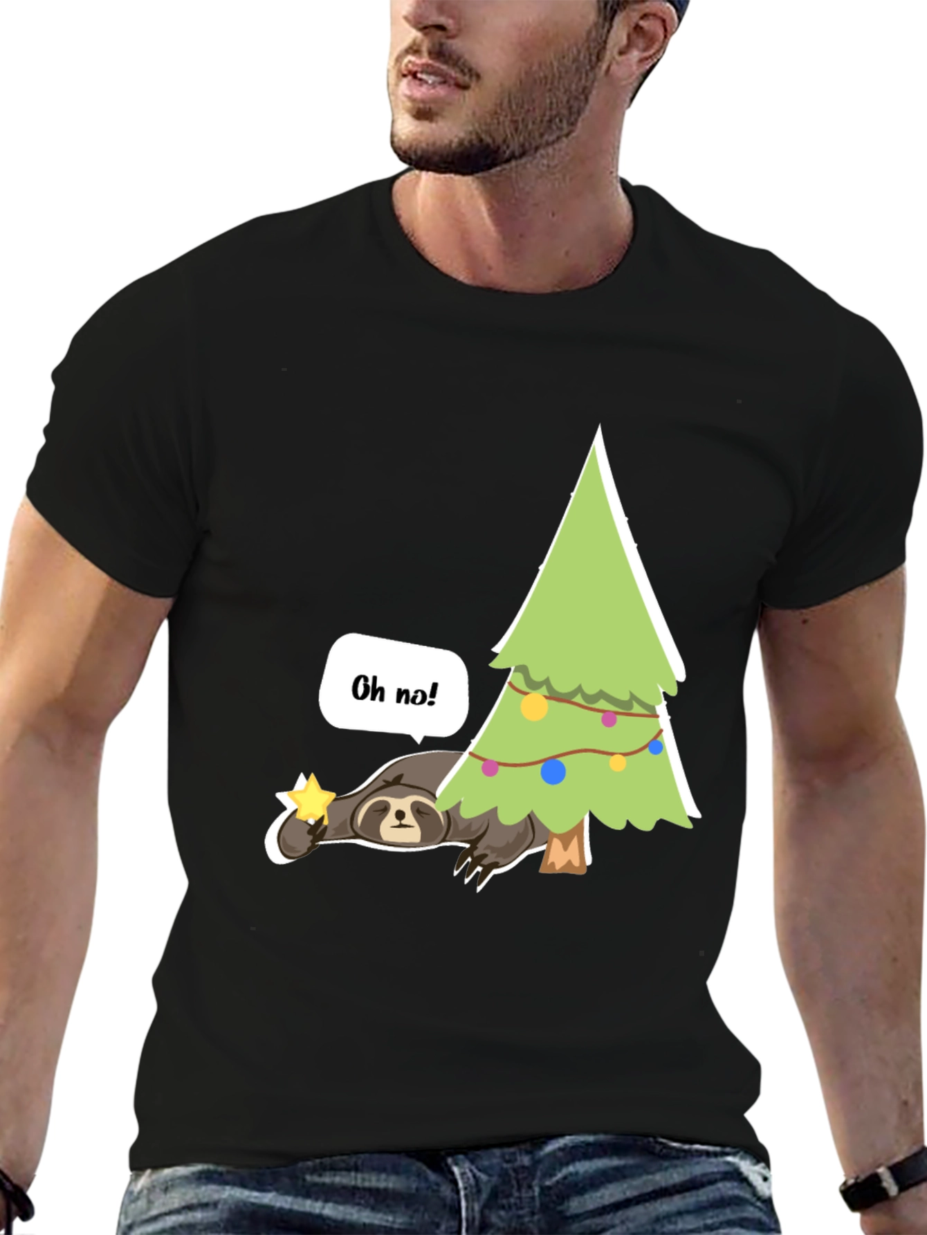 Lazy Sloth Christmas T-Shirt - Oh No!