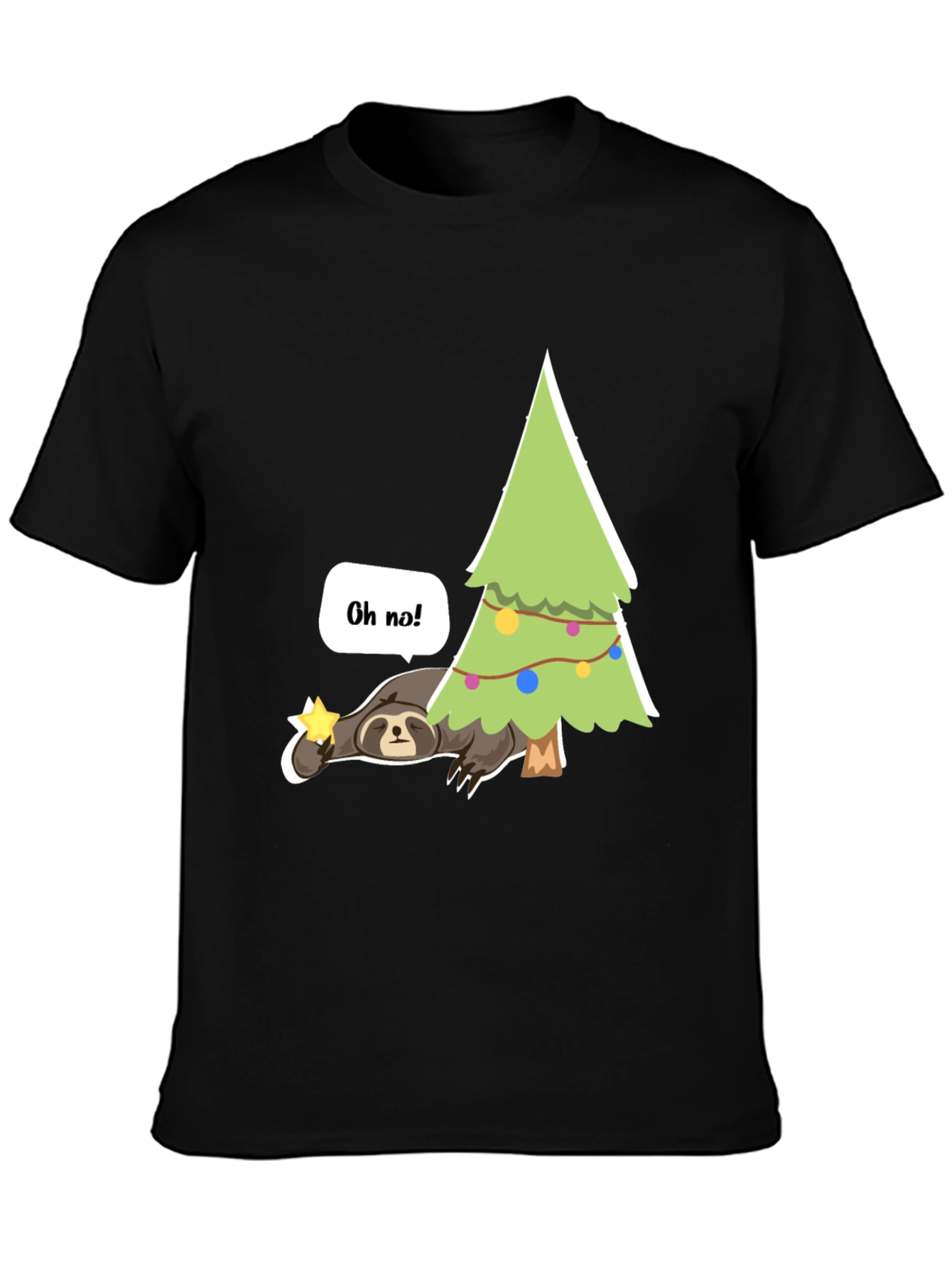 Lazy Sloth Christmas T-Shirt - Oh No!