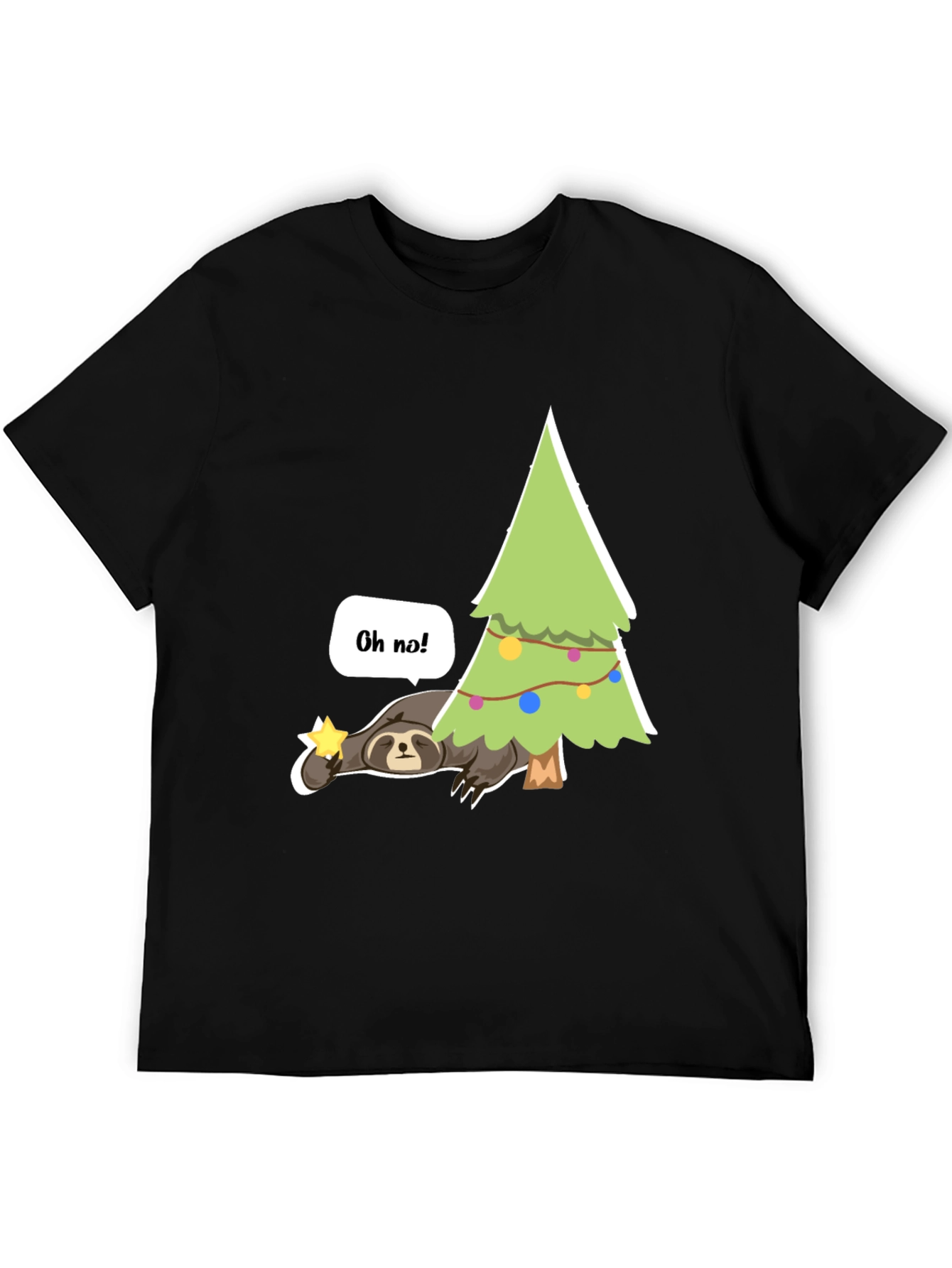 Lazy Sloth Christmas T-Shirt - Oh No!