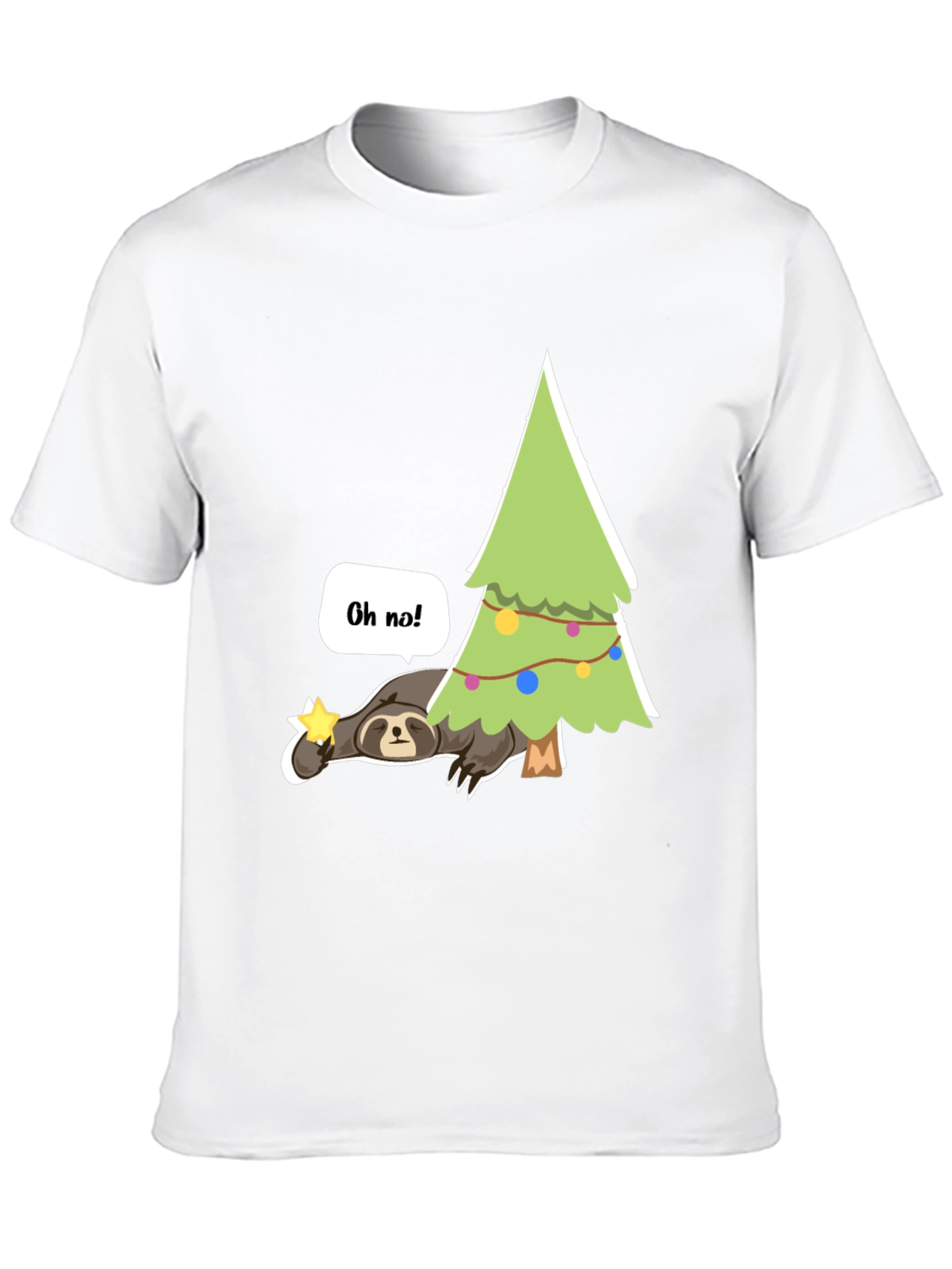 Lazy Sloth Christmas T-Shirt - Oh No!