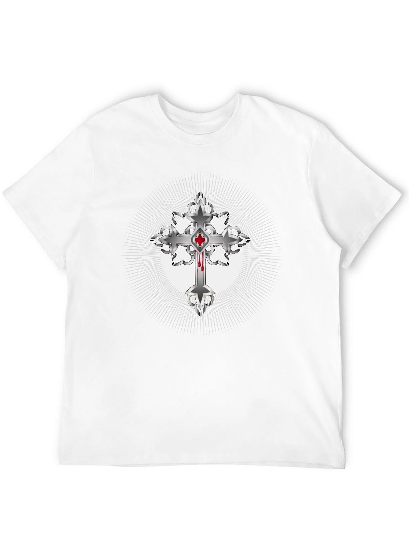 Gothic Cross Graphic Tee - Mens Black T-Shirt