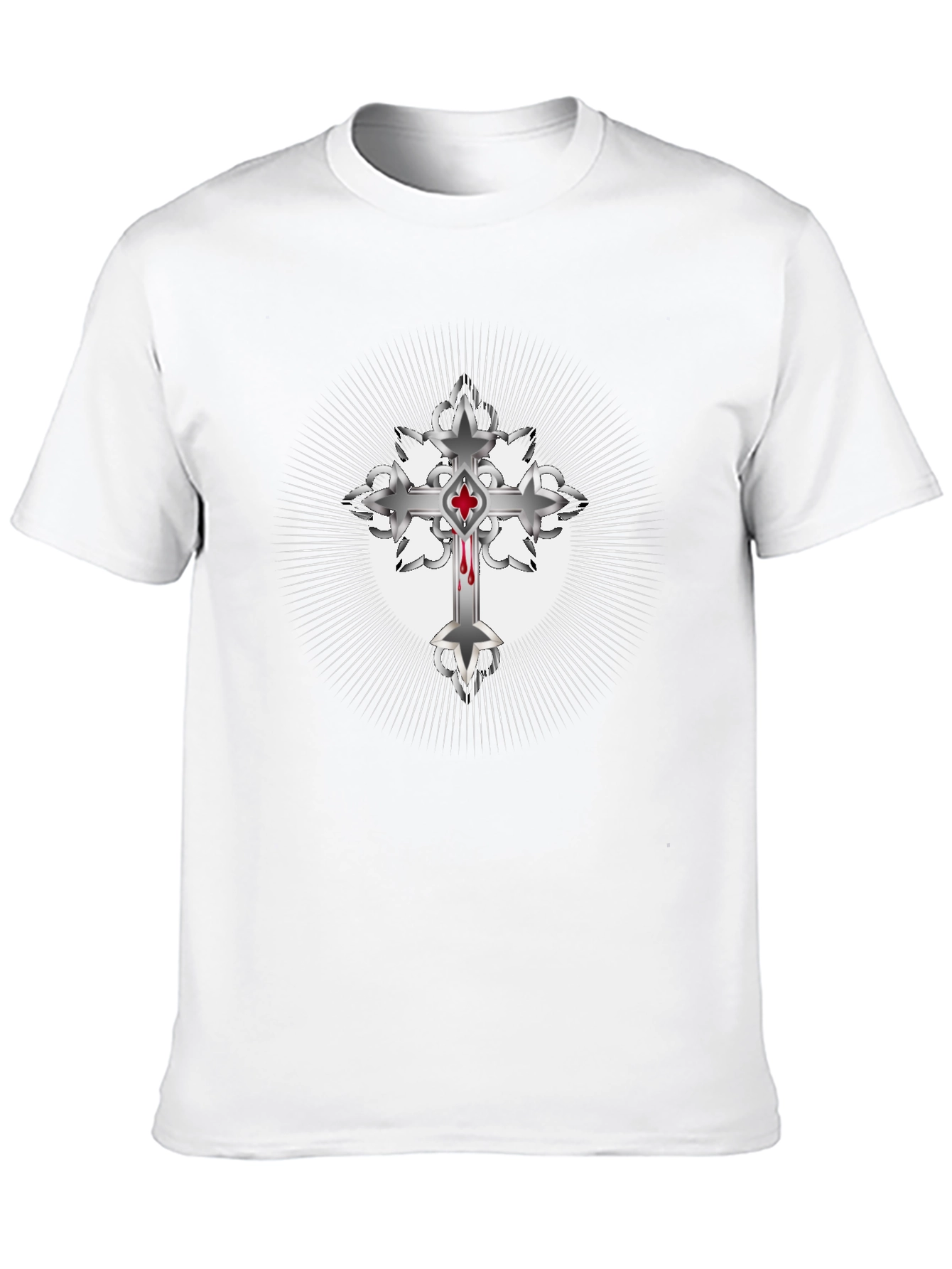 Gothic Cross Graphic Tee - Mens Black T-Shirt