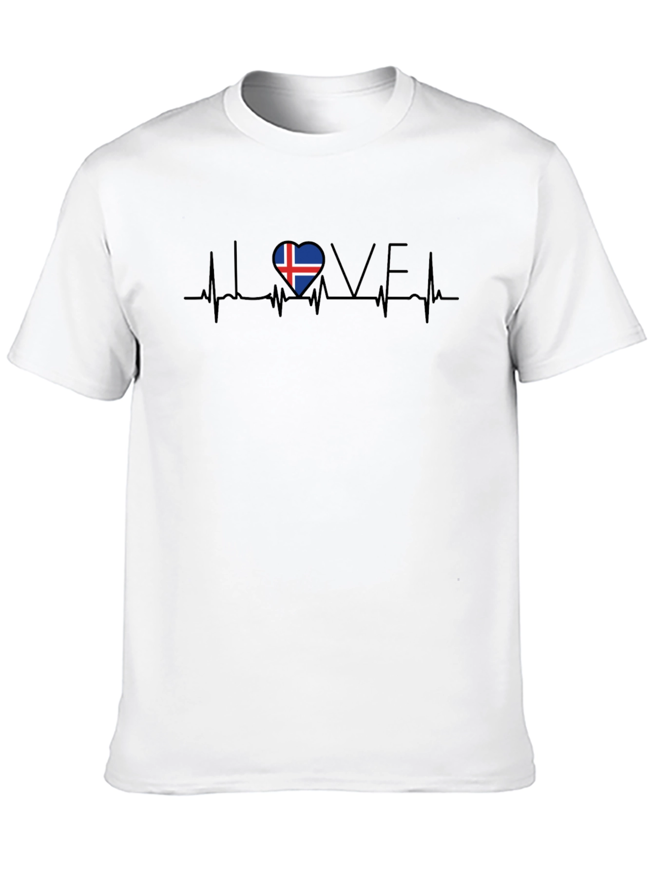 Iceland Flag Heartbeat Love Graphic Tee