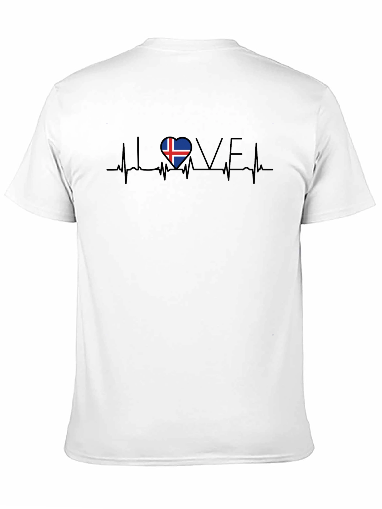 Iceland Flag Heartbeat Love Graphic Tee