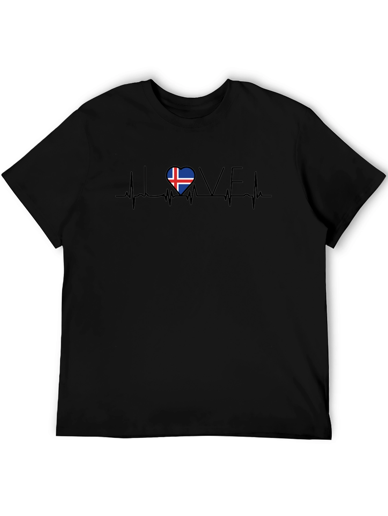 Iceland Flag Heartbeat Love Graphic Tee