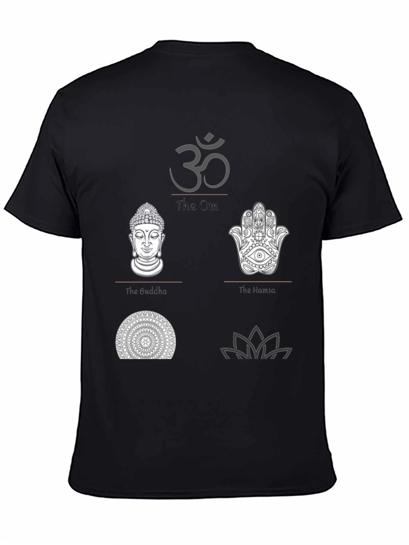 Spiritual Symbol Graphic Print Black T-Shirt