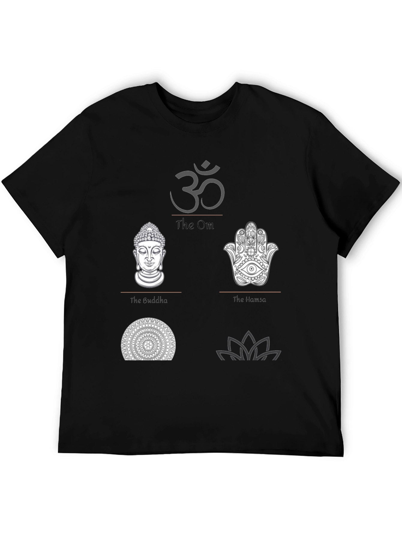 Spiritual Symbol Graphic Print Black T-Shirt